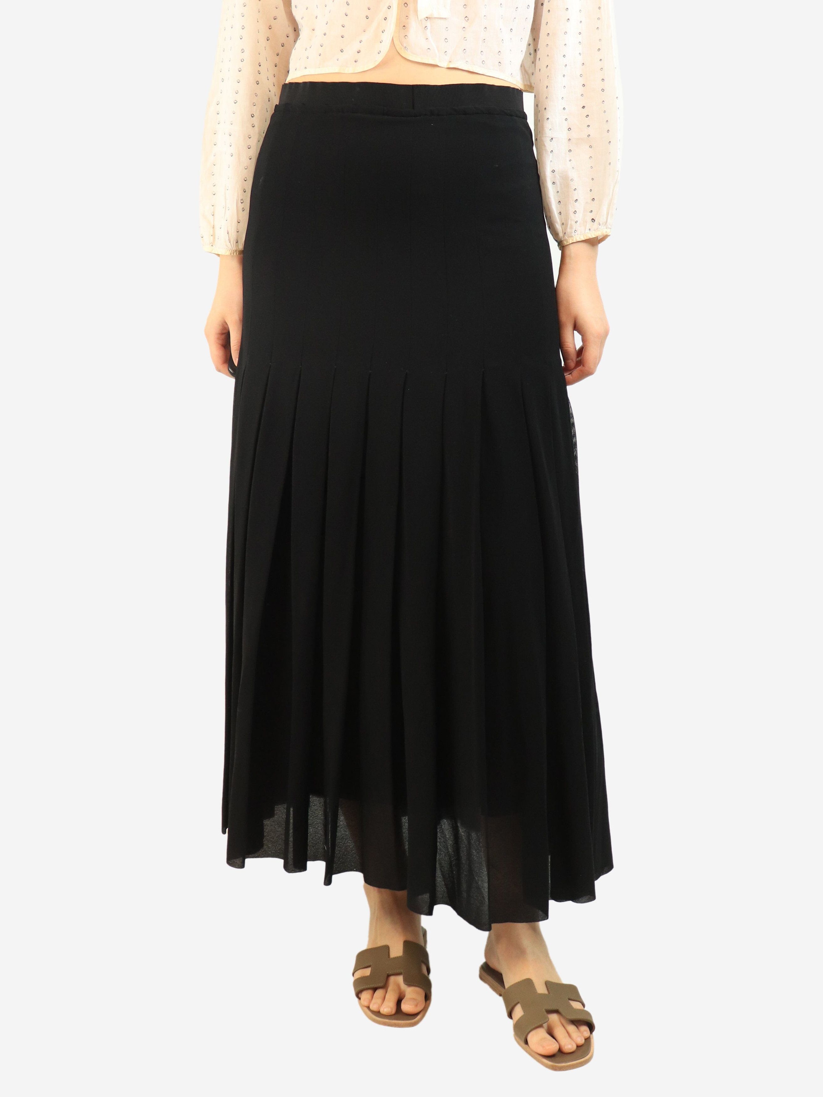 Jil Sander Black pleated midi skirt - UK 16 Size 34" / US 12 / IT 48 - 2 Thumbnail