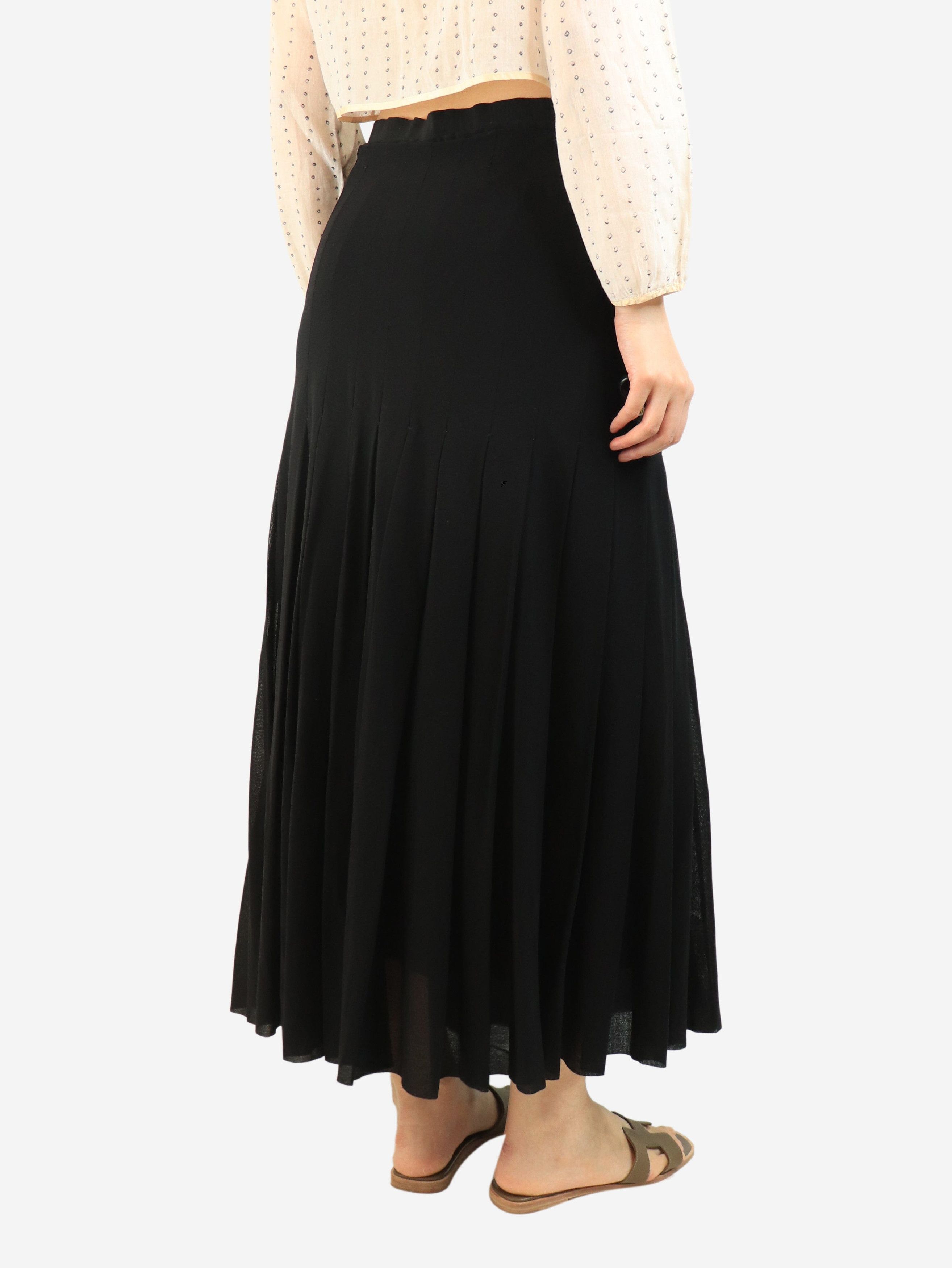 Jil Sander Black pleated midi skirt - UK 16 Size 34" / US 12 / IT 48 - 4 Thumbnail