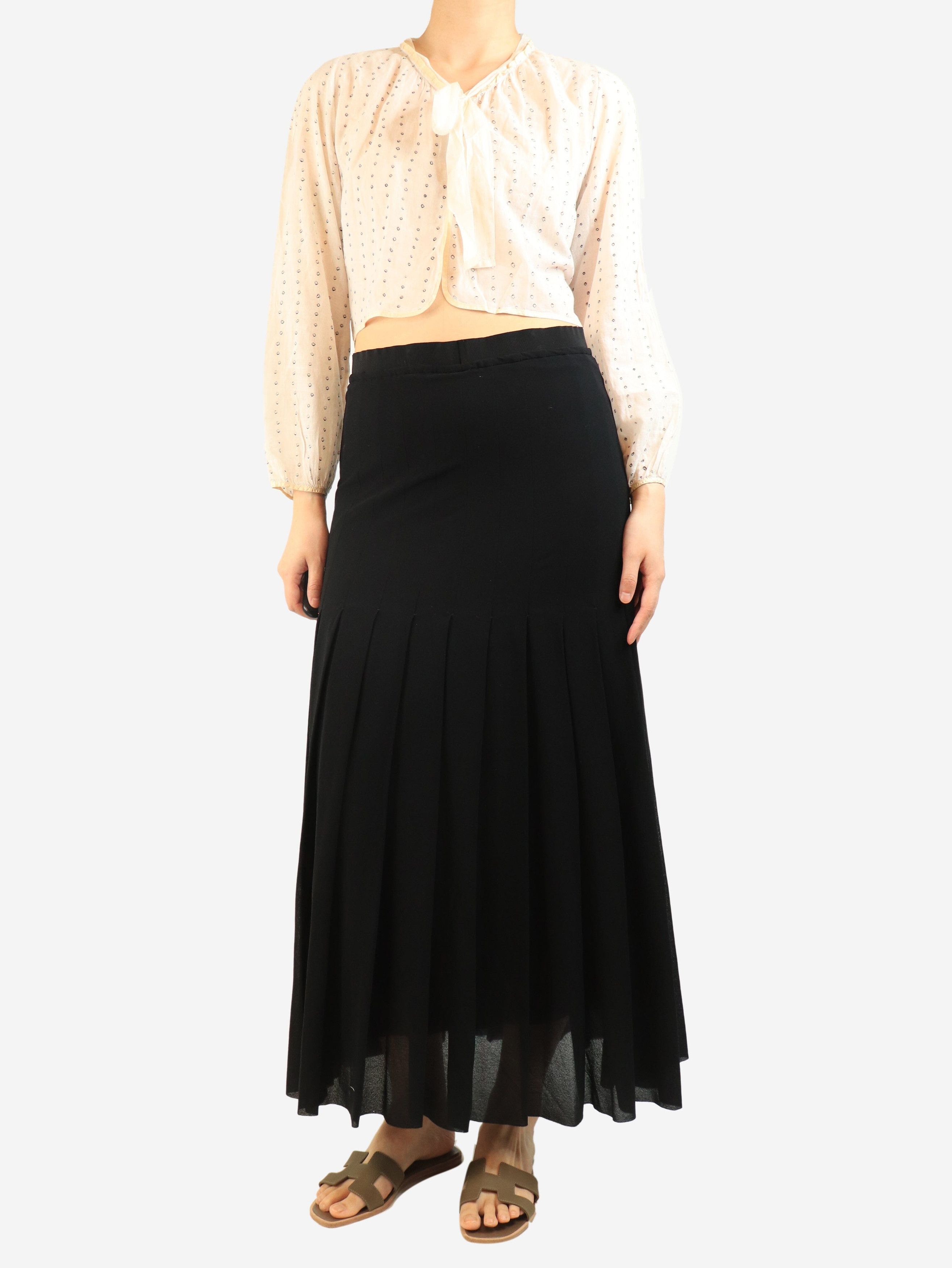 Jil Sander Black pleated midi skirt - UK 16 Size 34" / US 12 / IT 48 - 3 Thumbnail