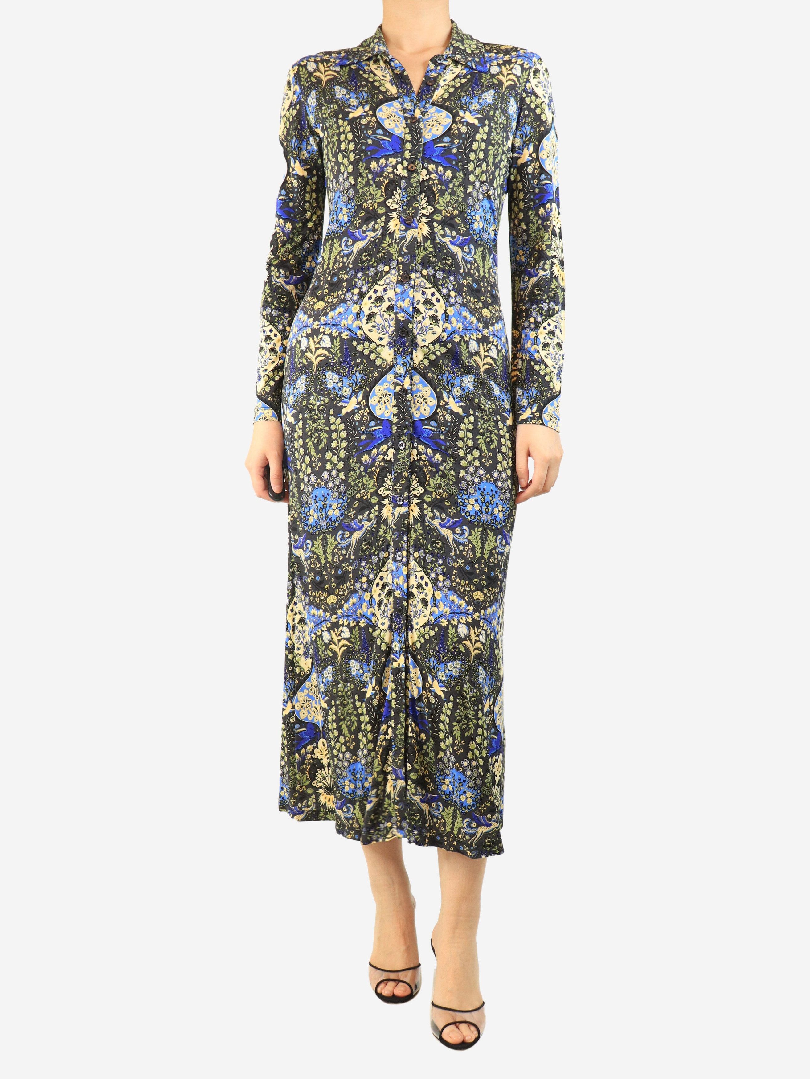 Etro Multicolour floral button-down midi dress - UK 12 Size M / US 6-8 / IT 42-44 - 2 Thumbnail