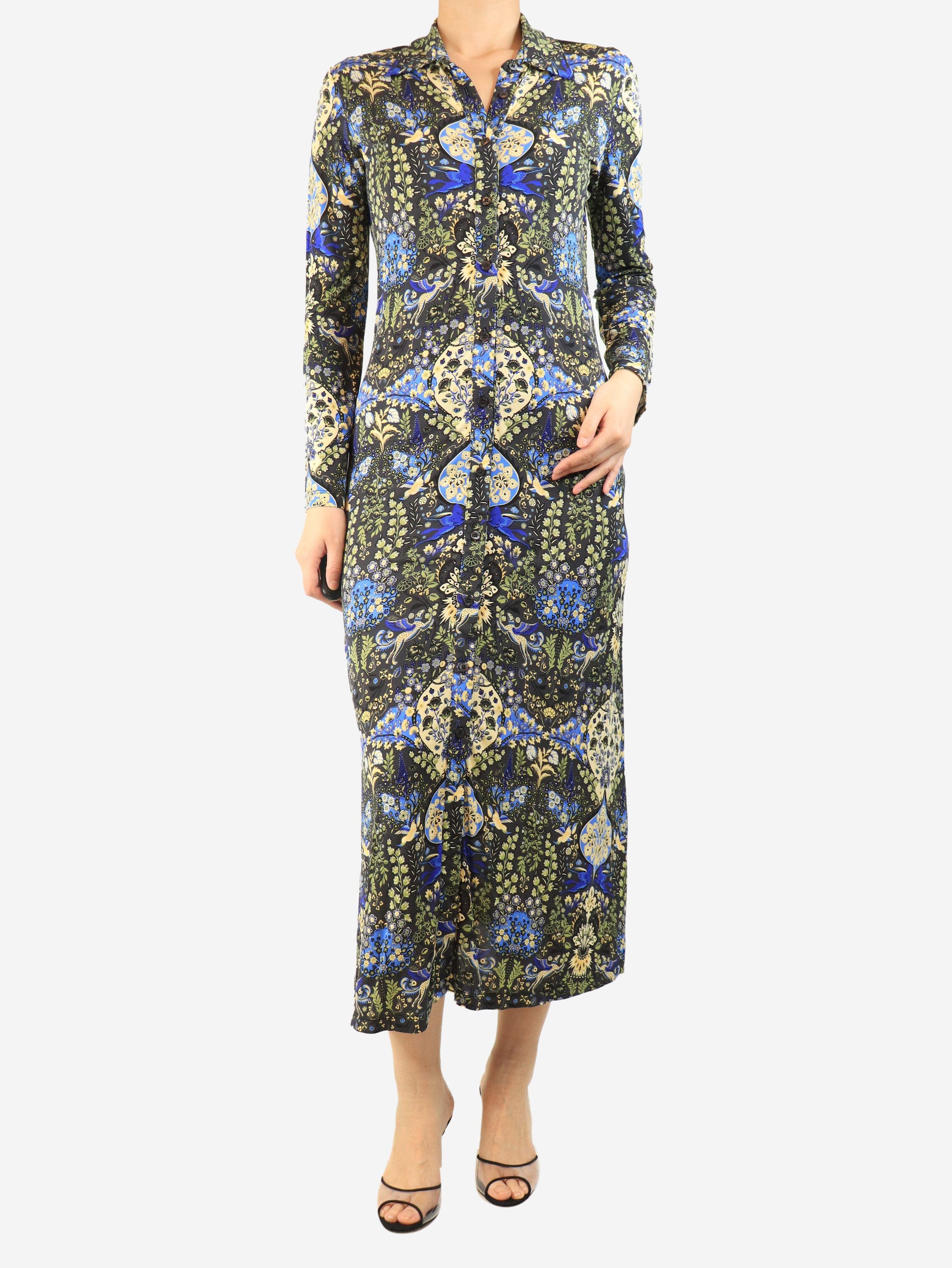 Etro Multicolour floral button-down midi dress - UK 12 Size M / US 6-8 / IT 42-44 - 4 Thumbnail