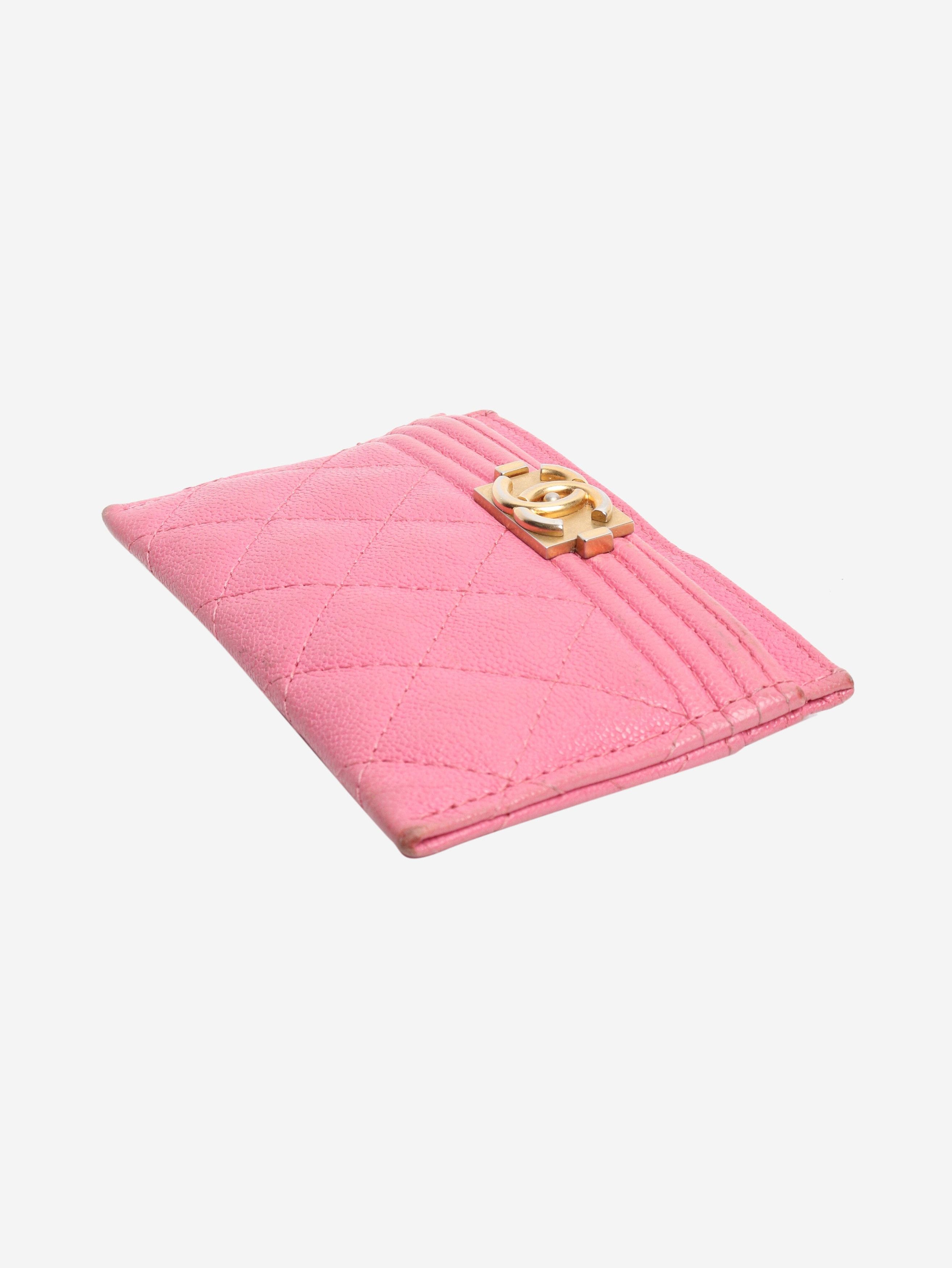 Chanel Pink 2018 Boy caviar quilted cardholder Size ONE SIZE - 3 Thumbnail