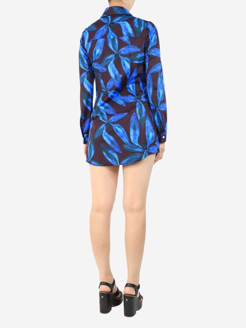 Louisa Ballou Purple floral printed mini shirt dress - M Size M / US 6-8 / IT 42-44 - 3 Thumbnail