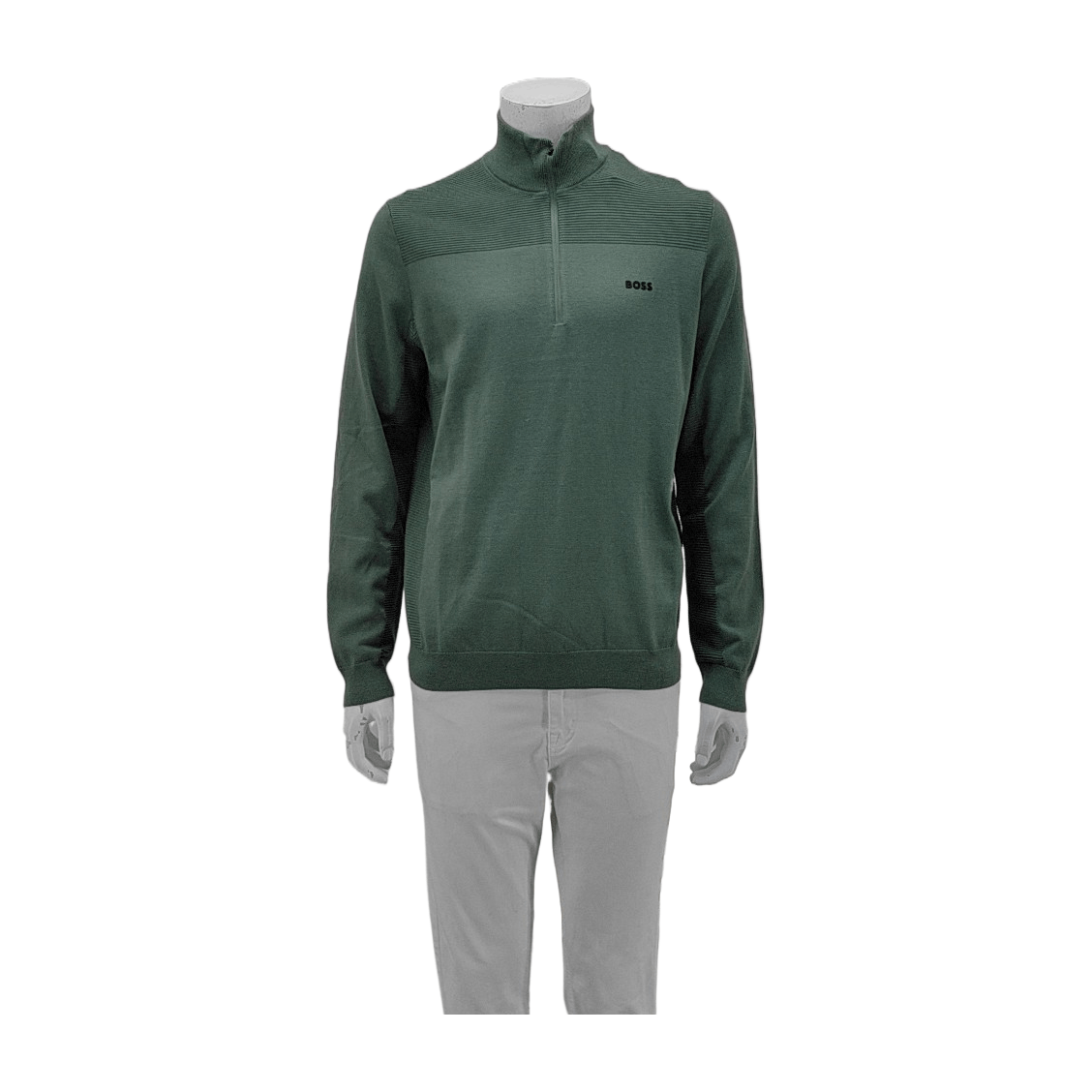 Hugo Boss HUGO BOSS Green Half-Zip Knit Sweater Size M Size US M / EU 48-50 / 2 - 2 Thumbnail