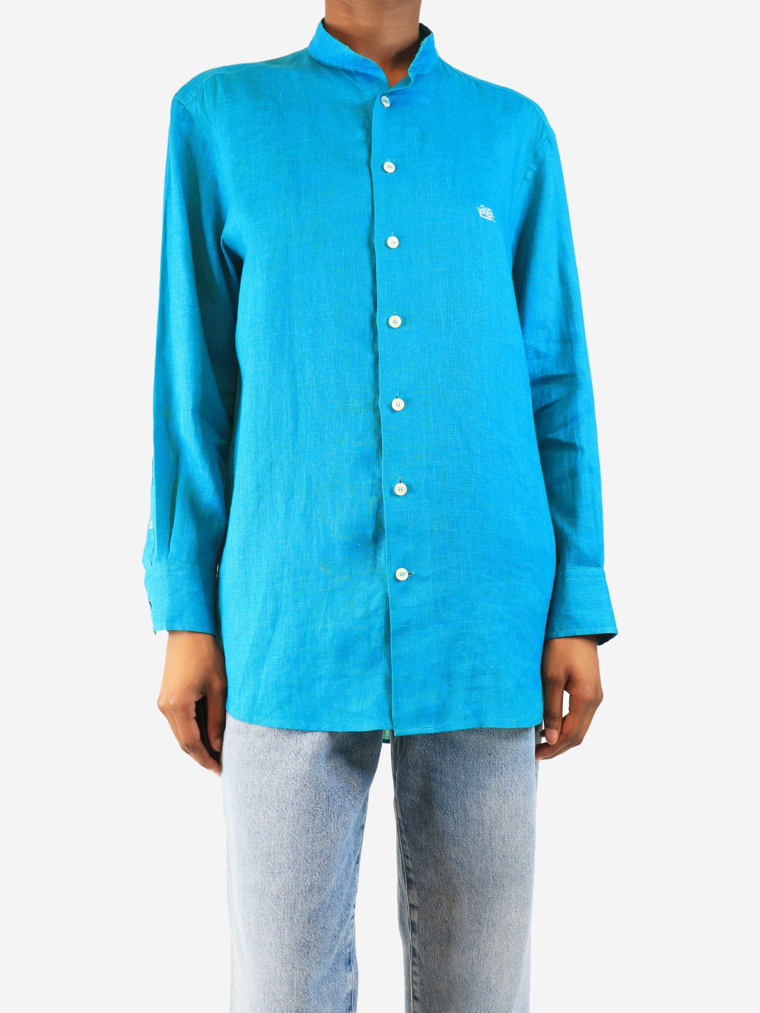 Etro Teal linen shirt - UK 6 Size XS / US 0-2 / IT 36-38 - 4 Thumbnail