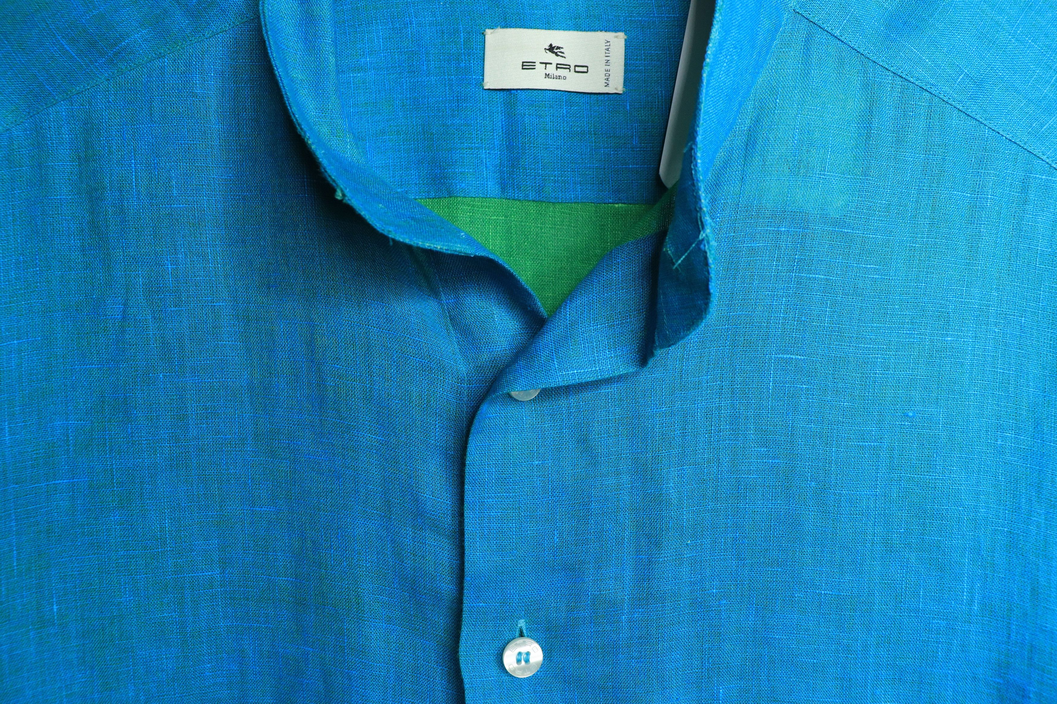 Etro Teal linen shirt - UK 6 Size XS / US 0-2 / IT 36-38 - 5 Thumbnail