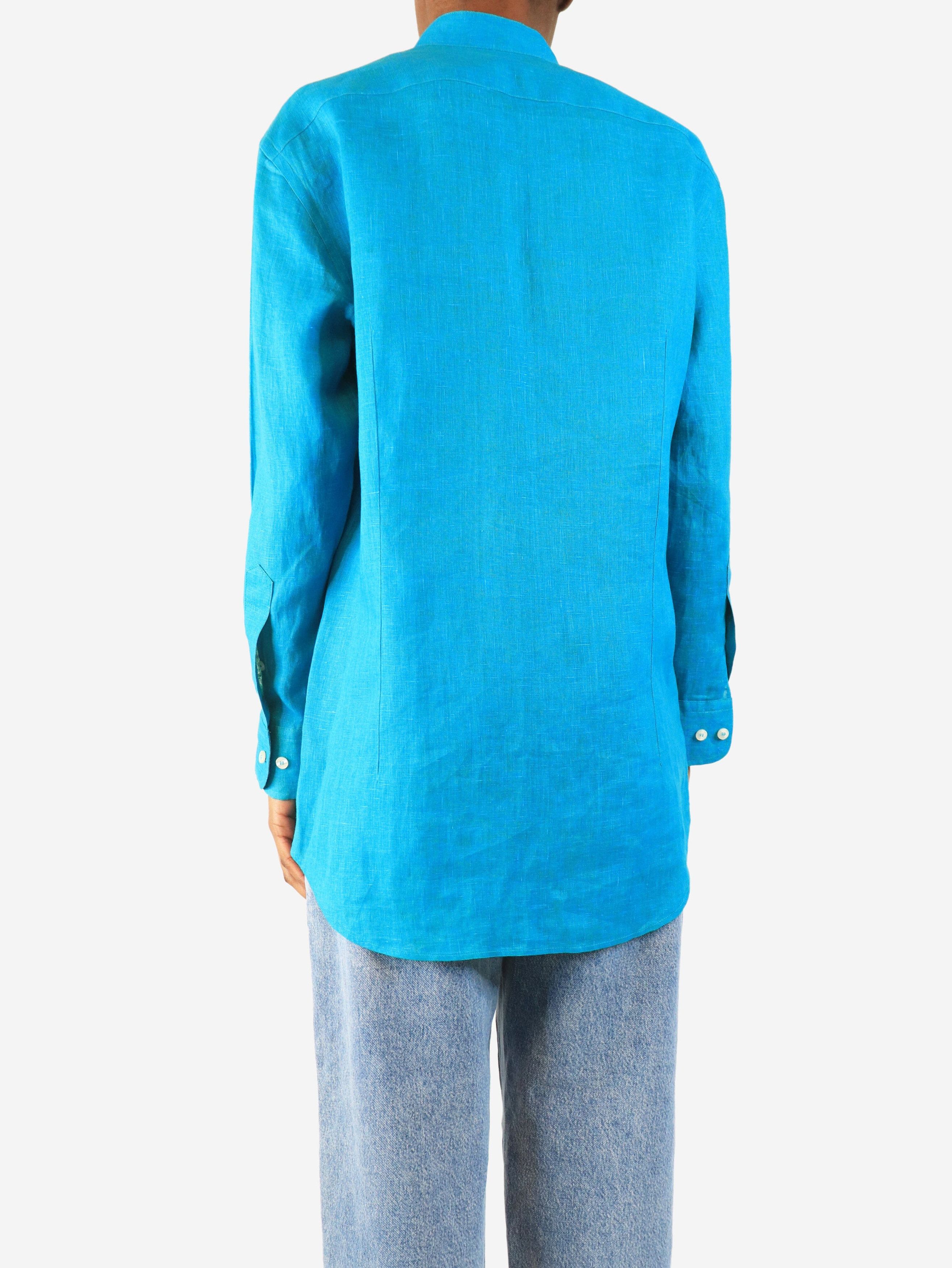 Etro Teal linen shirt - UK 6 Size XS / US 0-2 / IT 36-38 - 3 Thumbnail