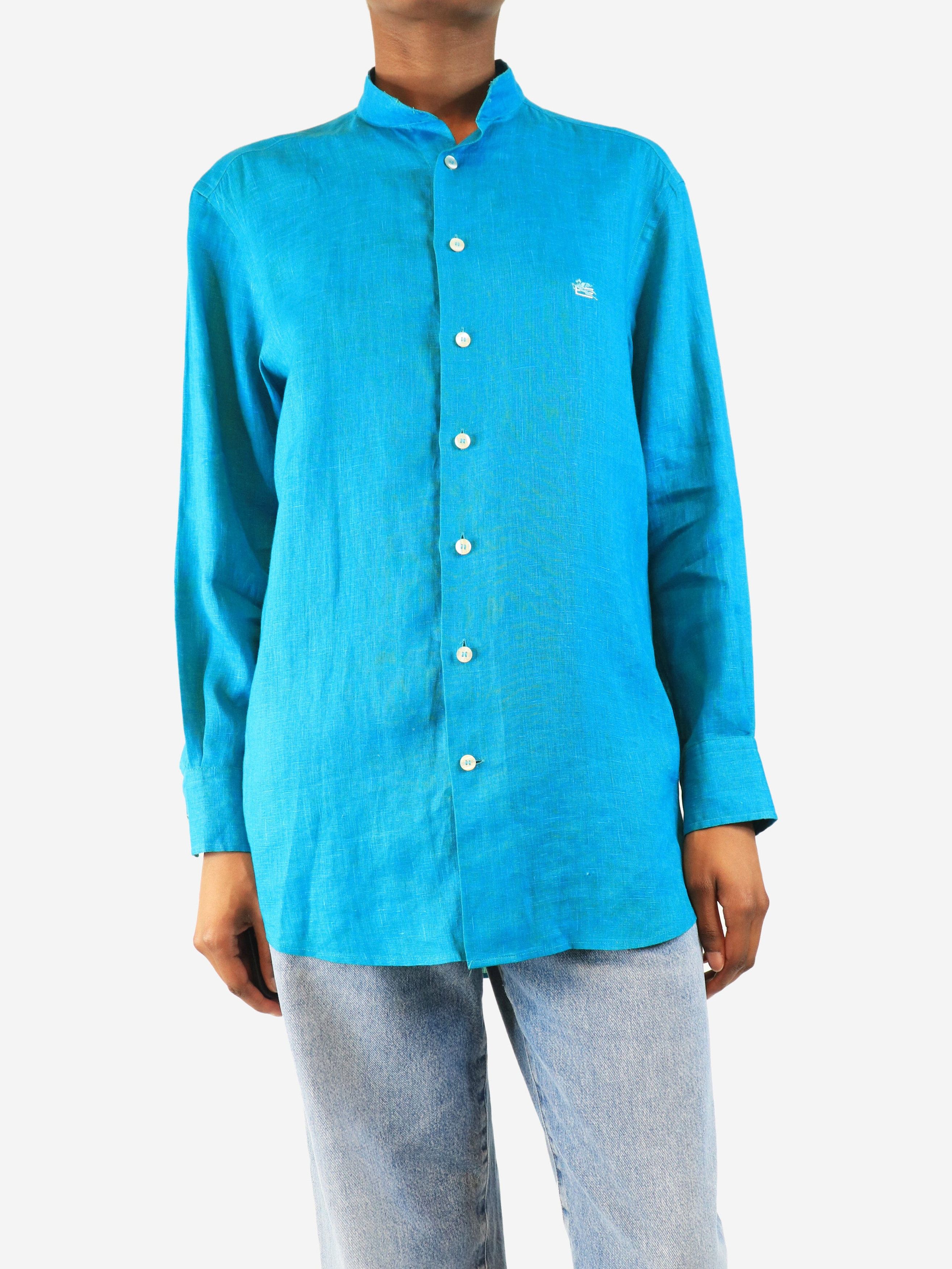Etro Teal linen shirt - UK 6 Size XS / US 0-2 / IT 36-38 - 2 Thumbnail