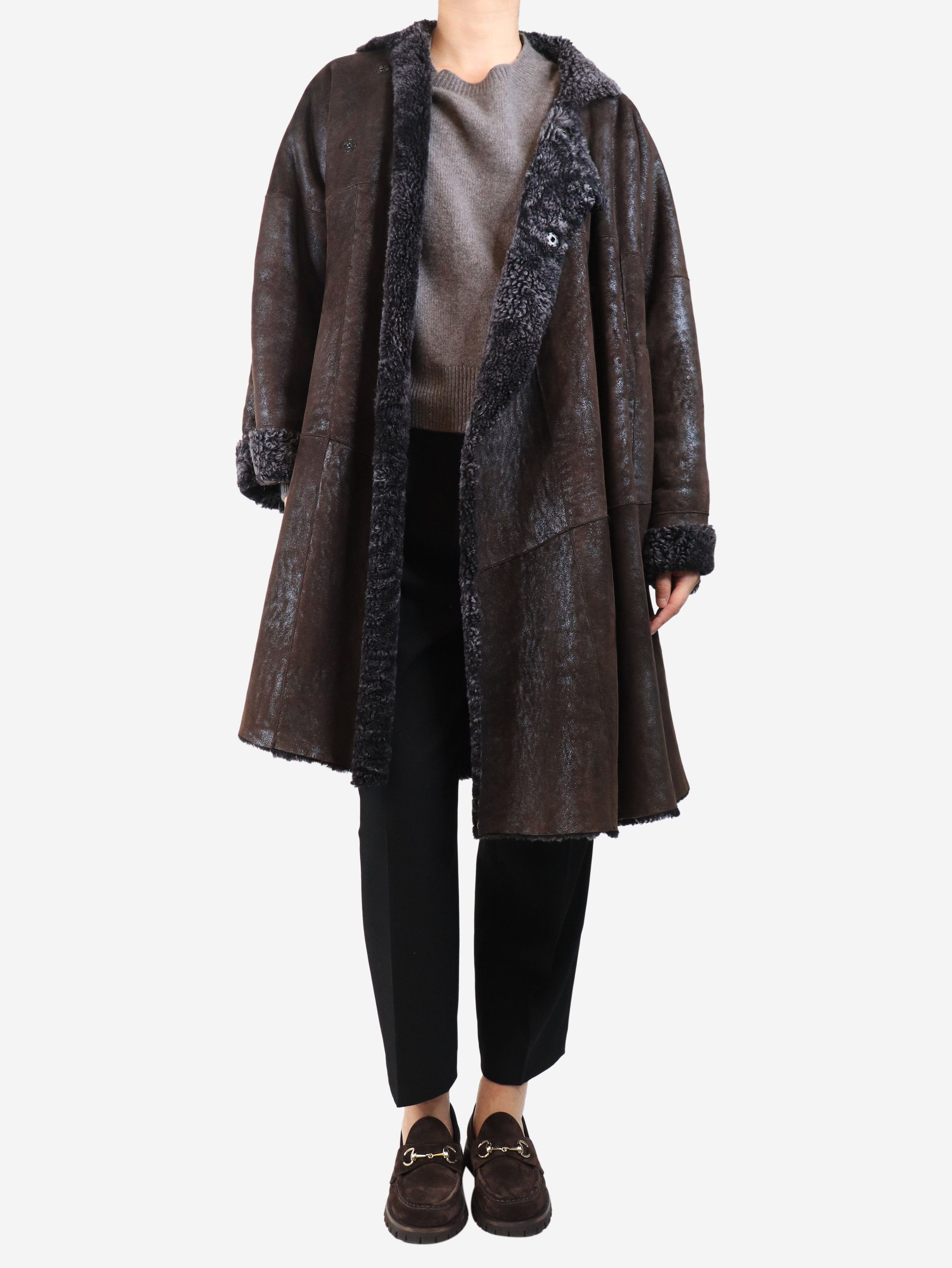 Other Brown shearling coat - UK 10 Size M / US 6-8 / IT 42-44 - 3 Thumbnail