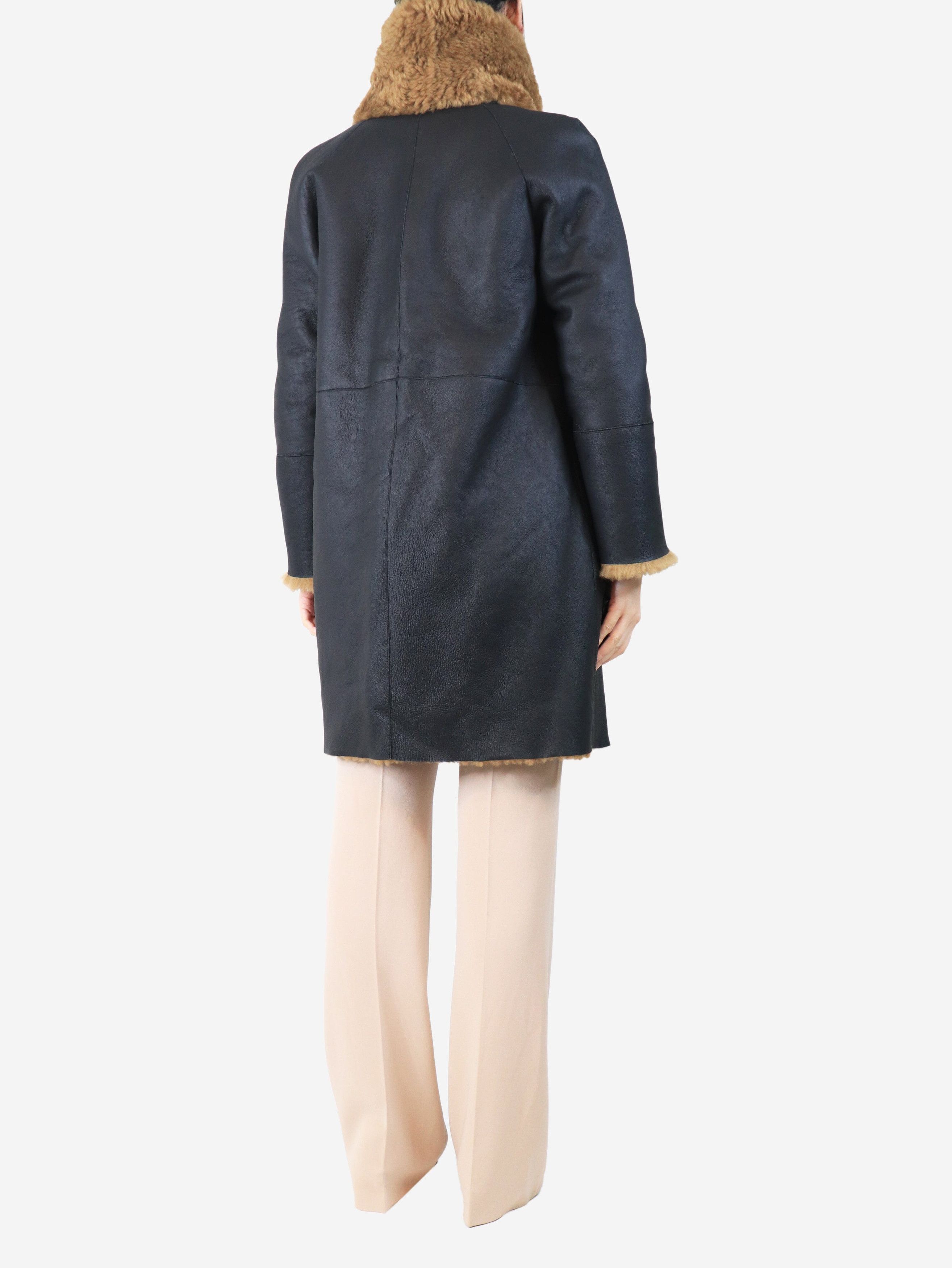 Other Brown and black reversible leather shearling coat - UK 14 Size L / US 10 / IT 46 - 3 Thumbnail