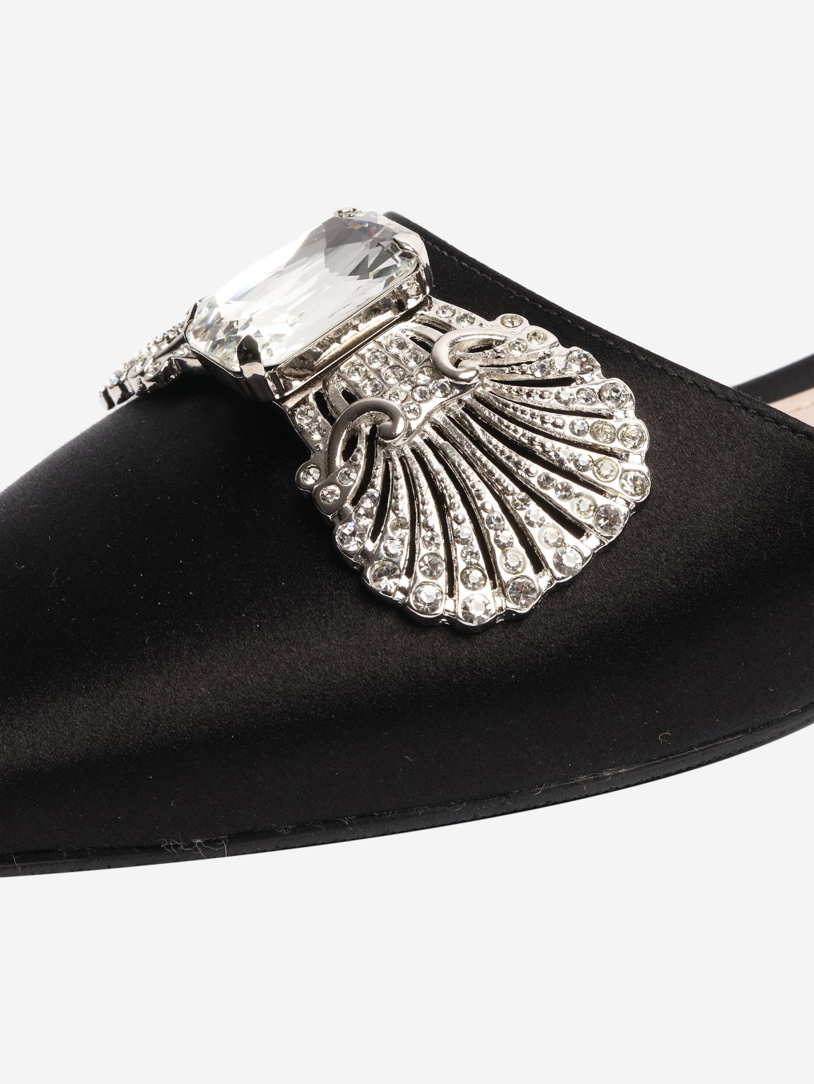 Miu Miu Black satin embellished flats - EU 38 Size US 7 / IT 37 - 4 Thumbnail