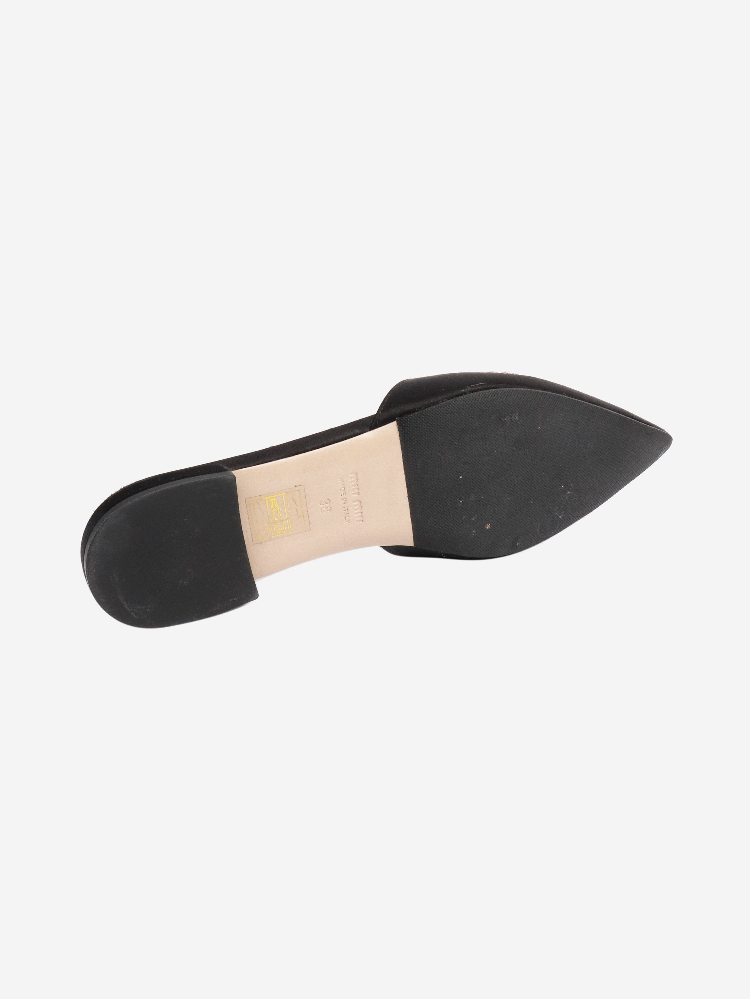 Miu Miu Black satin embellished flats - EU 38 Size US 7 / IT 37 - 6 Thumbnail