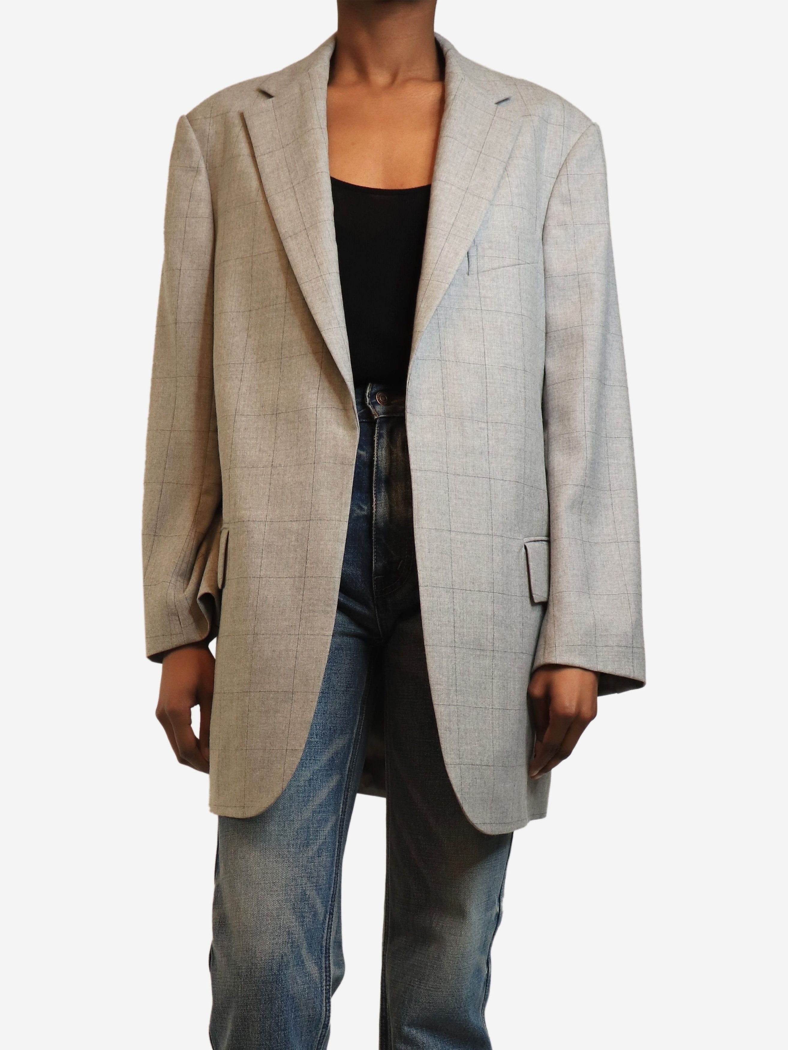 Dries Van Noten Grey wool check blazer - S Size S / US 4 / IT 40 - 3 Thumbnail