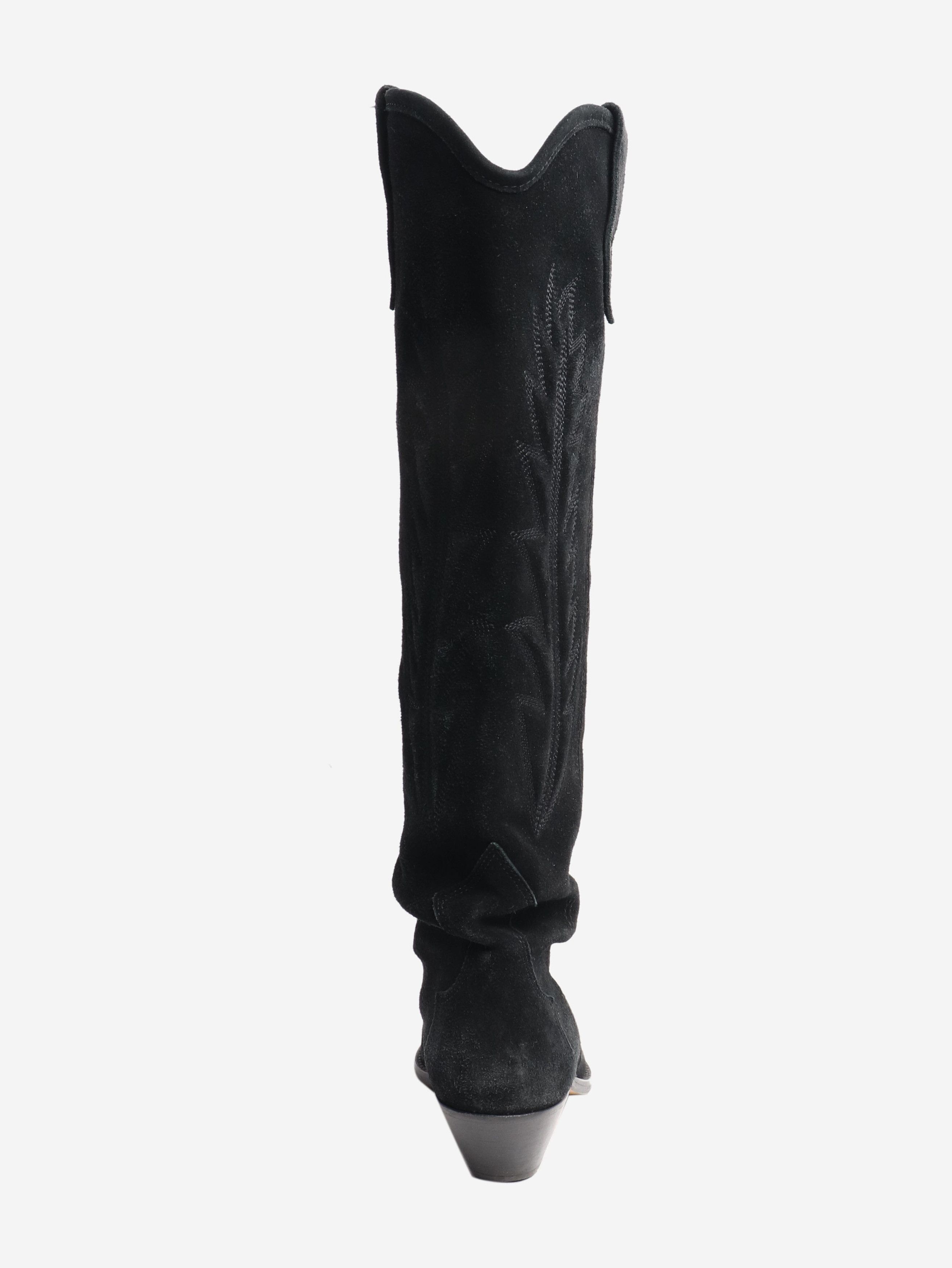 Isabel Marant Black suede western knee high boots - EU 37 (UK 4) Size US 6 / IT 36 - 3 Thumbnail