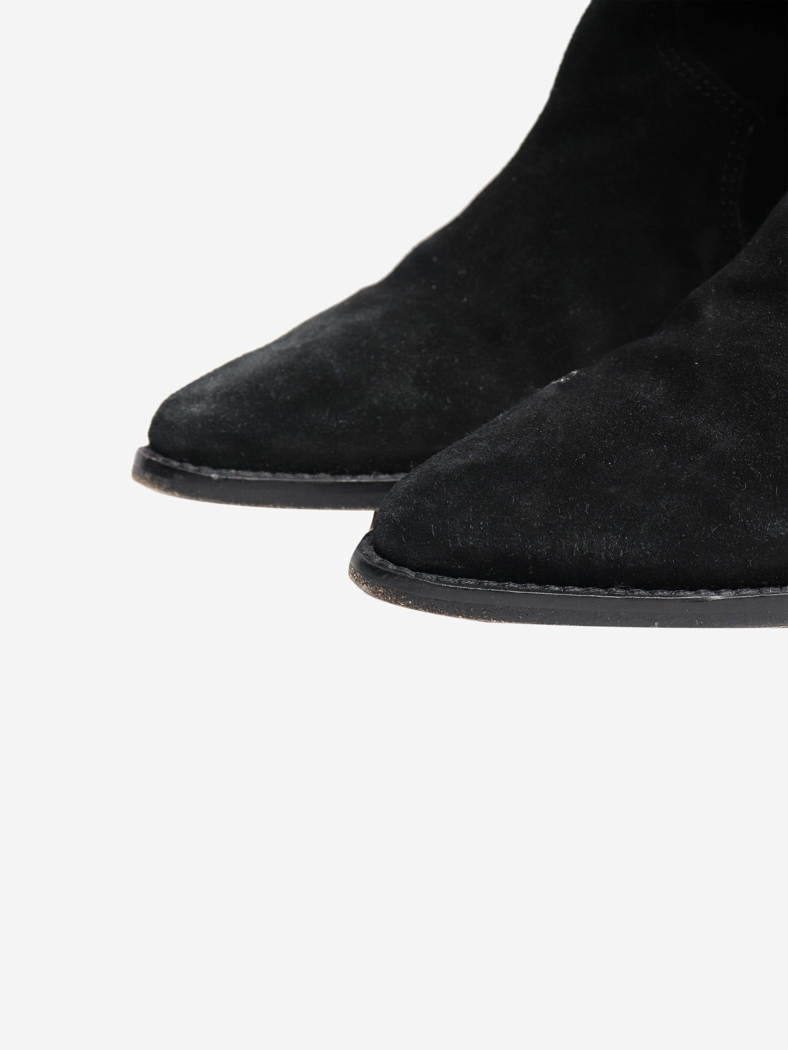 Isabel Marant Black suede western knee high boots - EU 37 (UK 4) Size US 6 / IT 36 - 4 Thumbnail