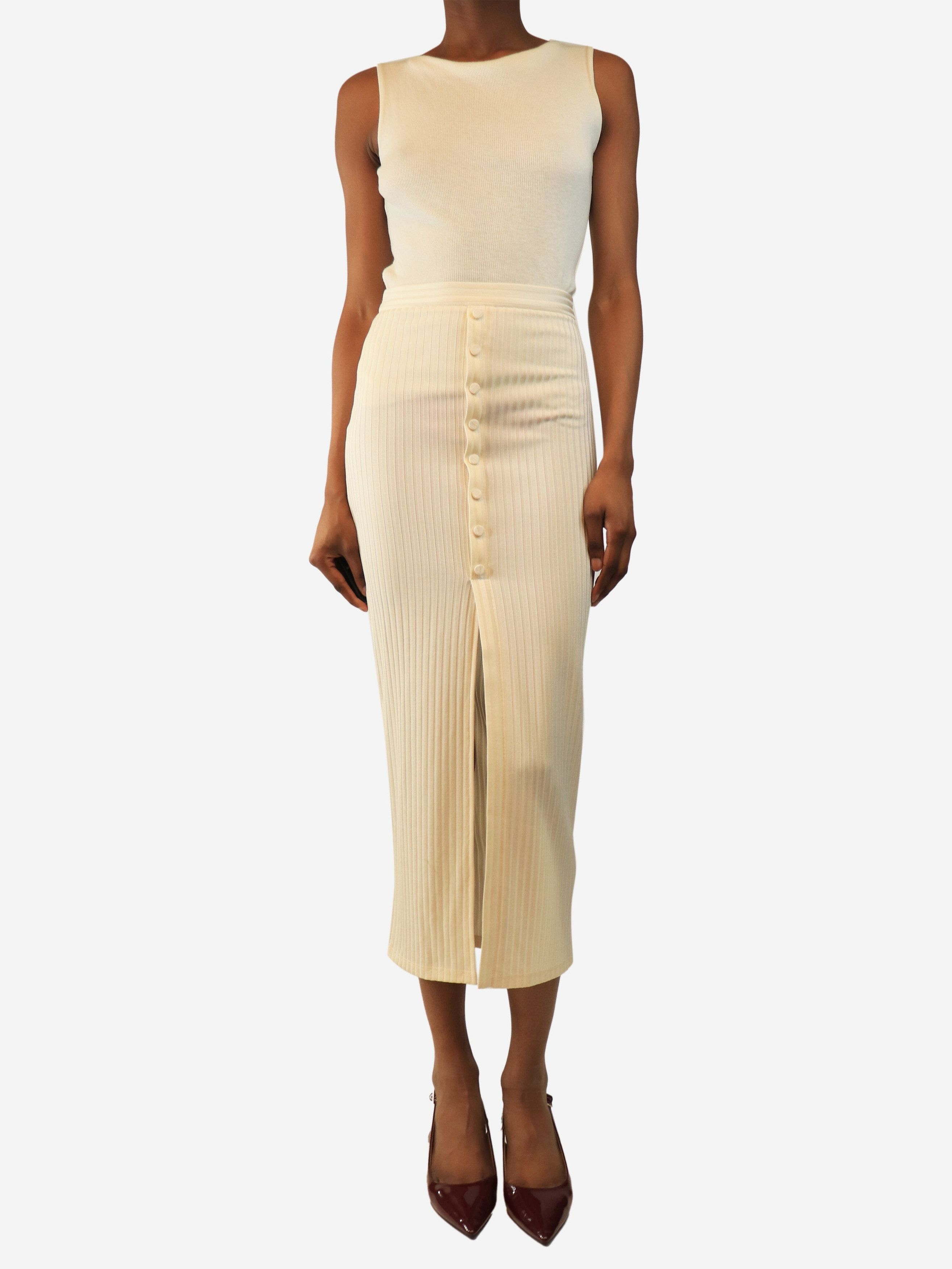 Fleur du Mal Cream button-down midi skirt - UK 4 Size 25" / US 0 / IT 36 - 3 Thumbnail