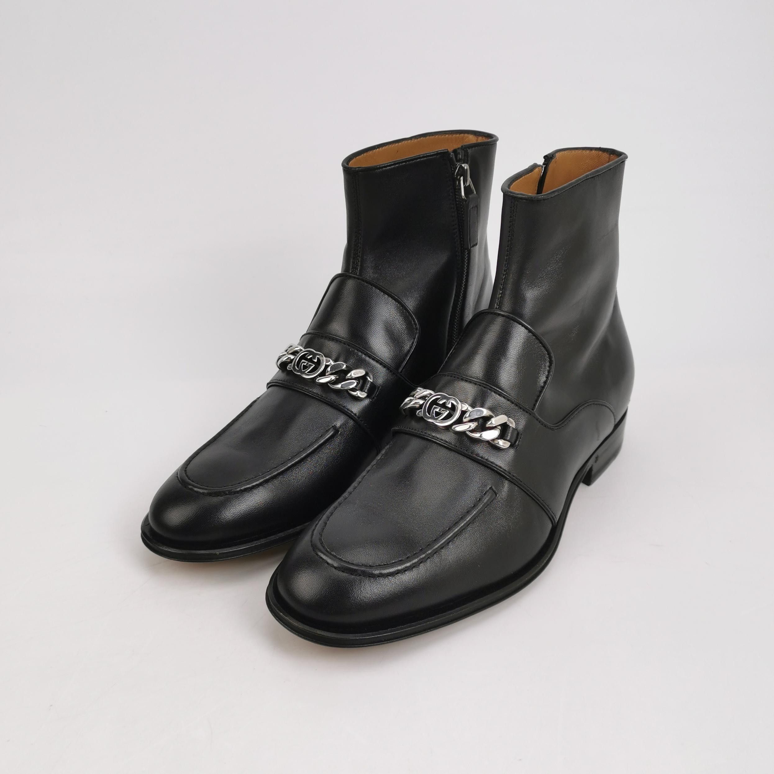 Gucci Gucci Interlocking G Chain Ankle Boots EU 40 Size US 7 / EU 40 - 2 Thumbnail
