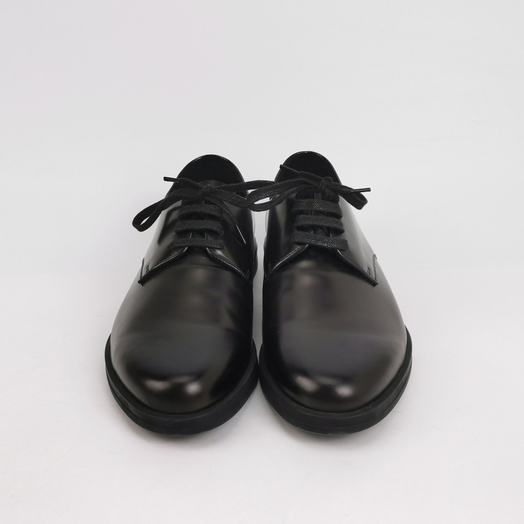 Prada Prada Black Leather Derby Shoes 41 Size US 8 / EU 41 - 3 Thumbnail