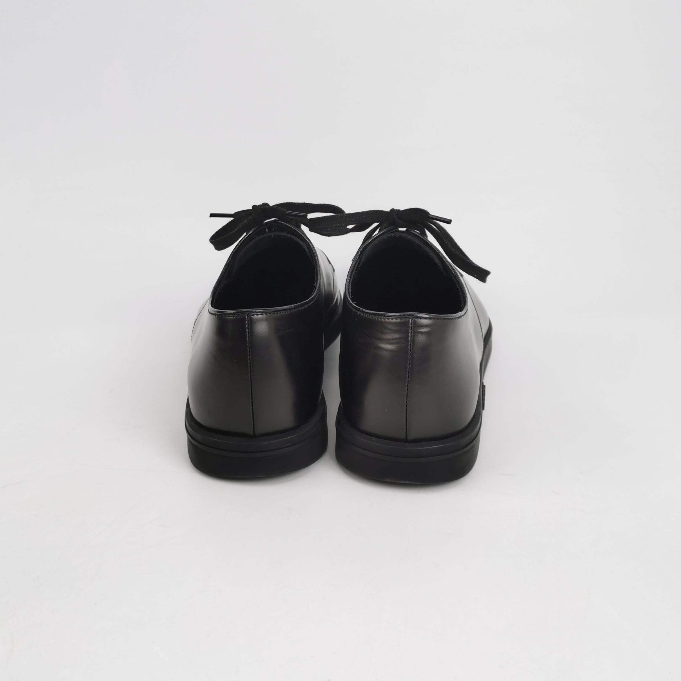 Prada Prada Black Leather Derby Shoes 41 Size US 8 / EU 41 - 4 Thumbnail