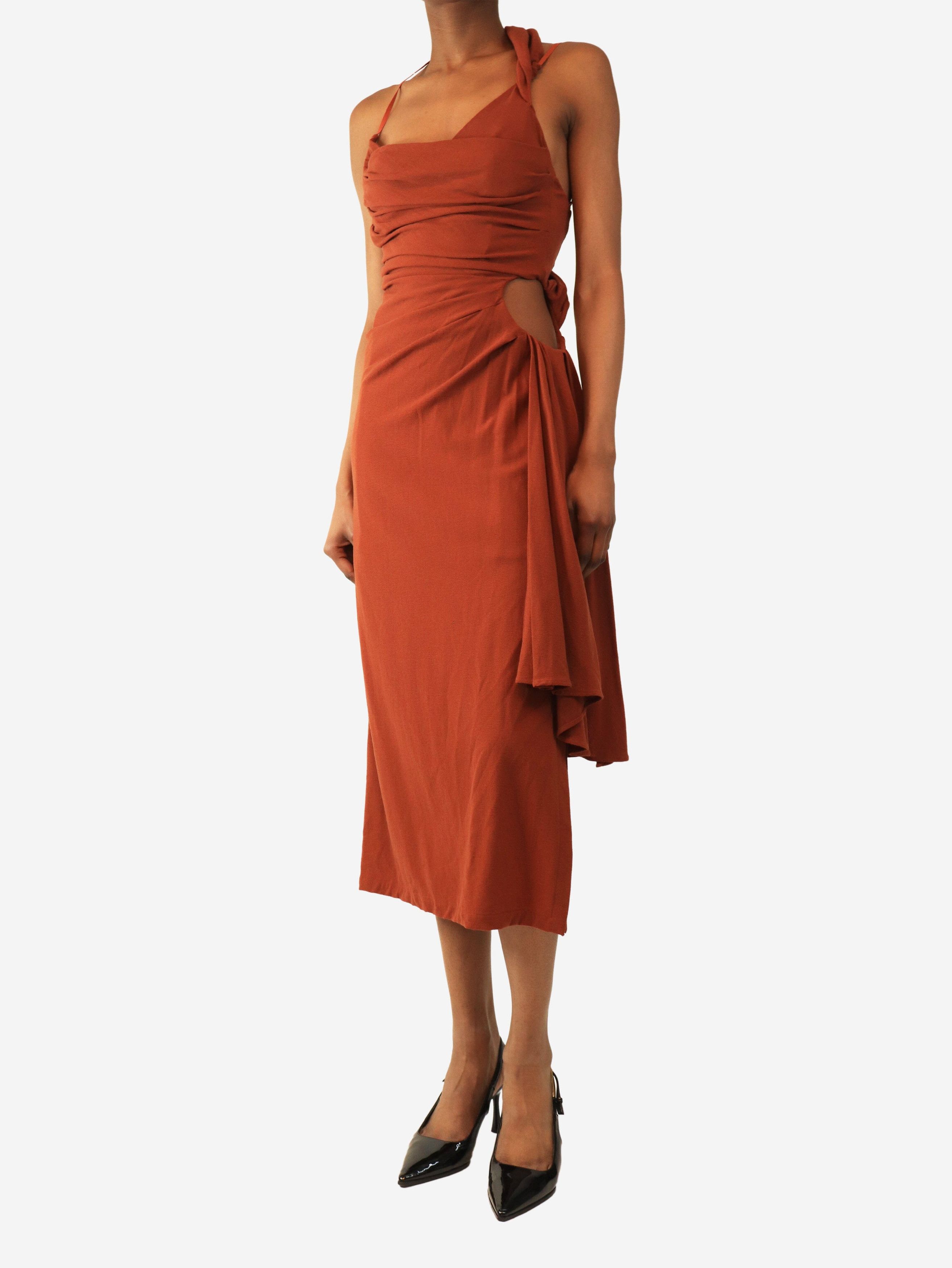 Other Rust Le Raphia draped midi dress - UK 6 Size XS / US 0-2 / IT 36-38 - 3 Thumbnail