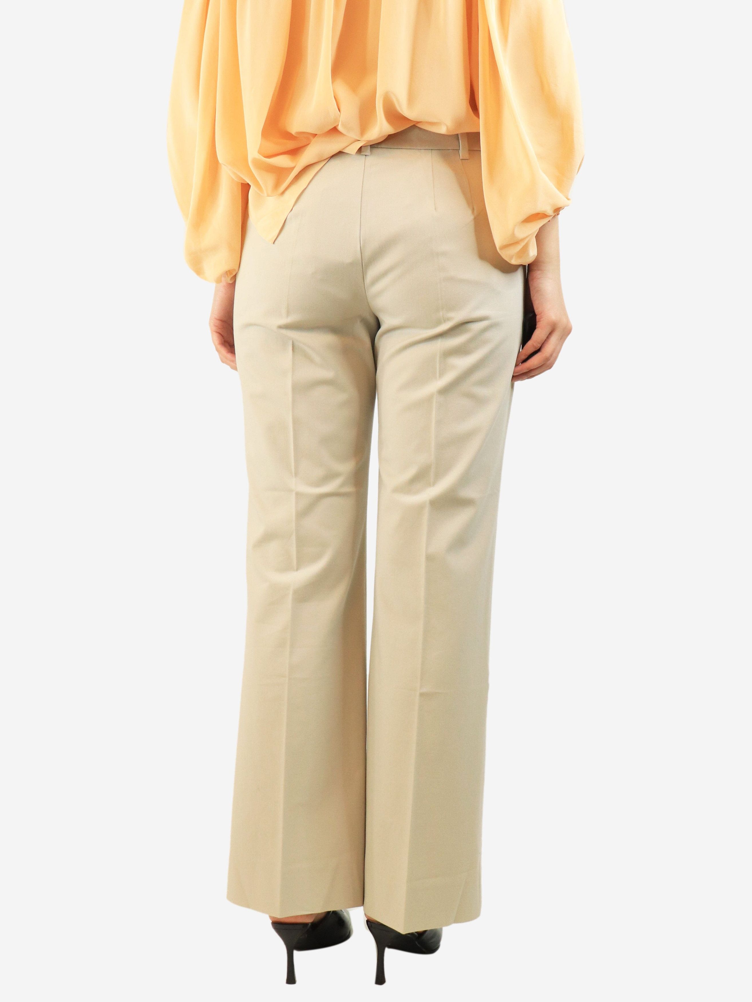 Max Mara Beige straight-leg trousers - UK 14 Size 32" / US 10 / IT 46 - 4 Thumbnail