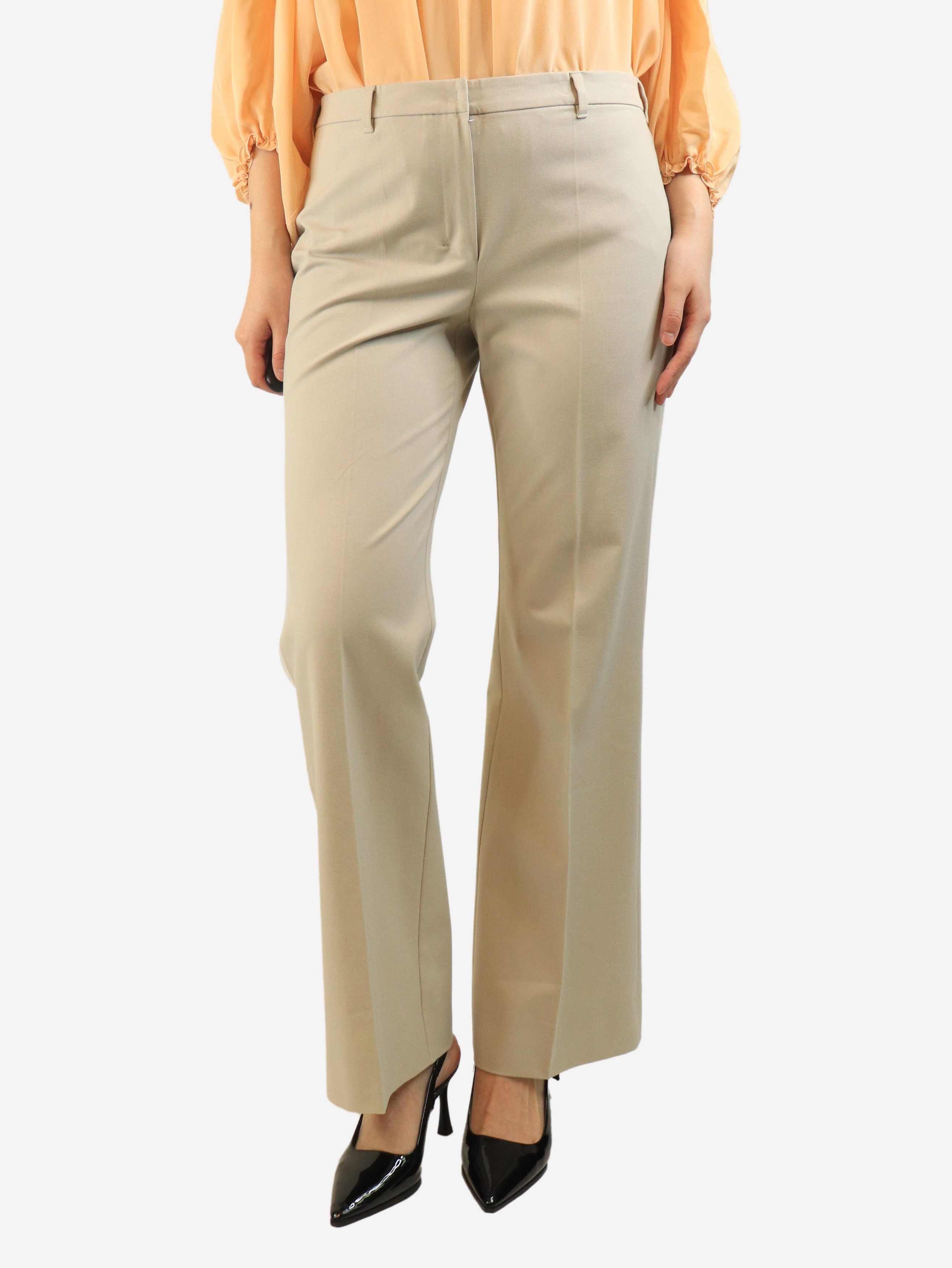 Max Mara Beige straight-leg trousers - UK 14 Size 32" / US 10 / IT 46 - 2 Thumbnail