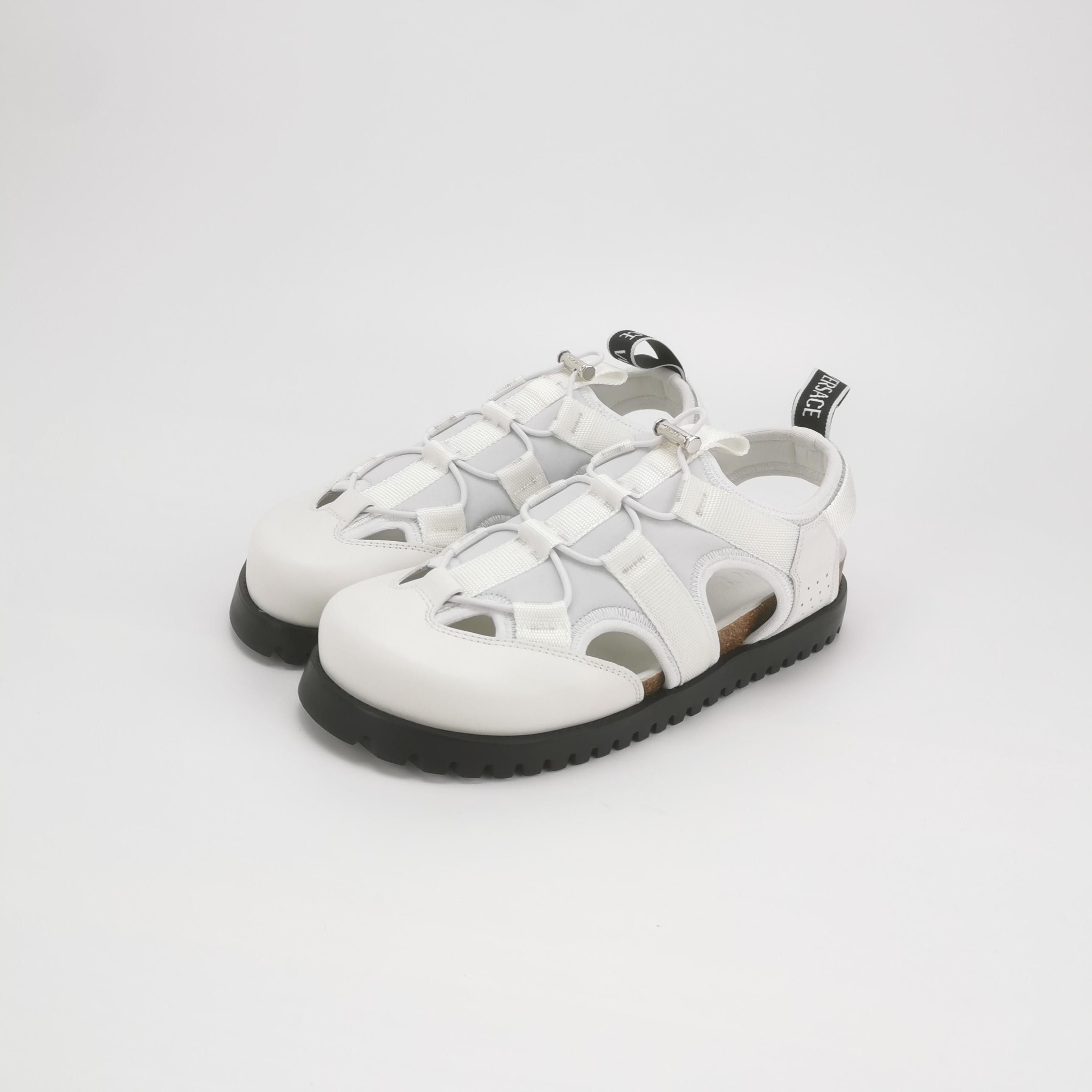 Versace Versace Cut-Out Leather & Nylon Sandals Size 40 Size US 7 / EU 40 - 2 Thumbnail