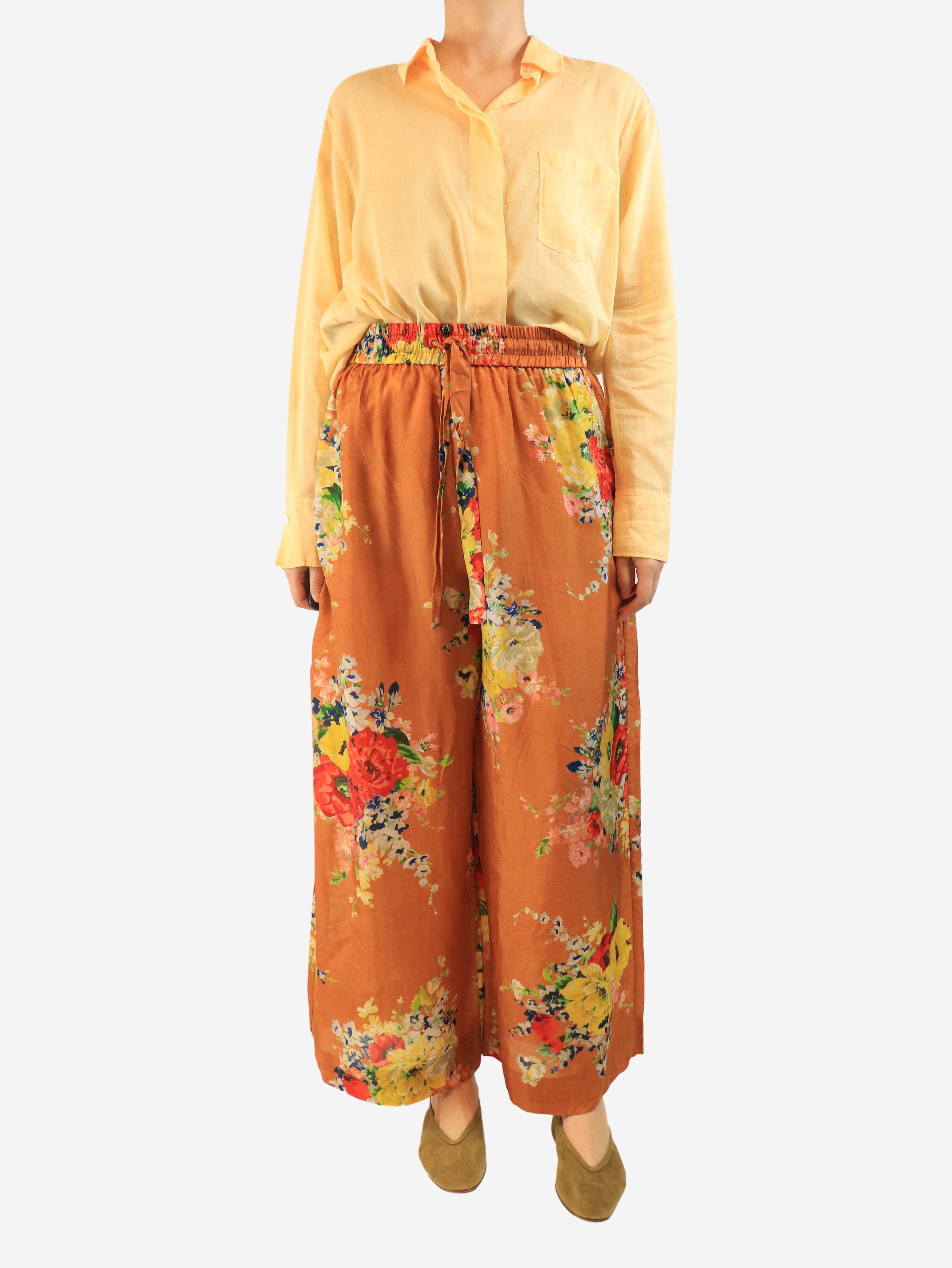 Zimmermann Orange floral silk trousers - UK 14 Size 32" / US 10 / IT 46 - 2 Thumbnail