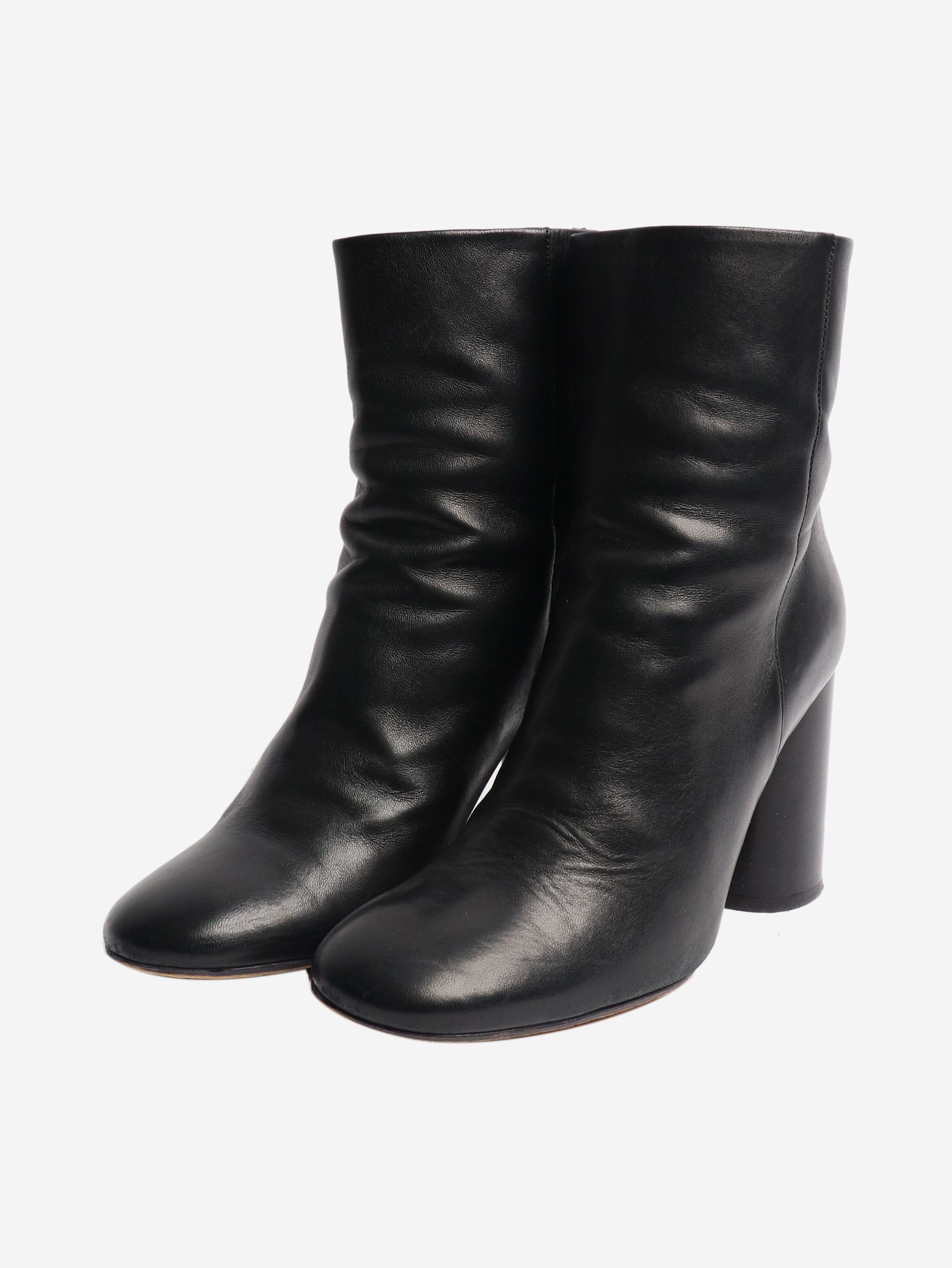 Isabel Marant Black blocked heel leather ankle boots - EU 37 (UK 4) Size US 6 / IT 36 - 2 Thumbnail