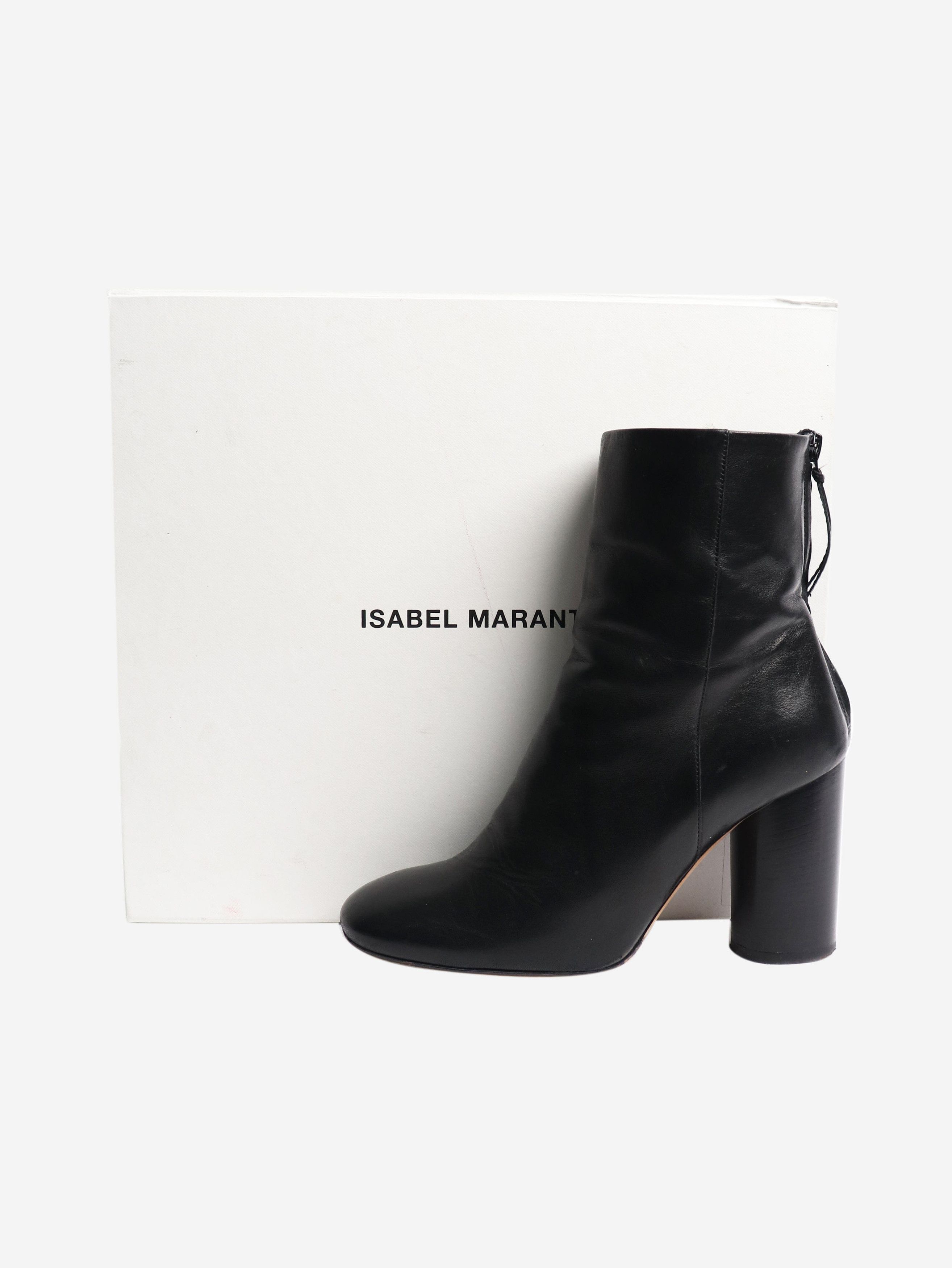 Isabel Marant Black blocked heel leather ankle boots - EU 37 (UK 4) Size US 6 / IT 36 - 7 Thumbnail