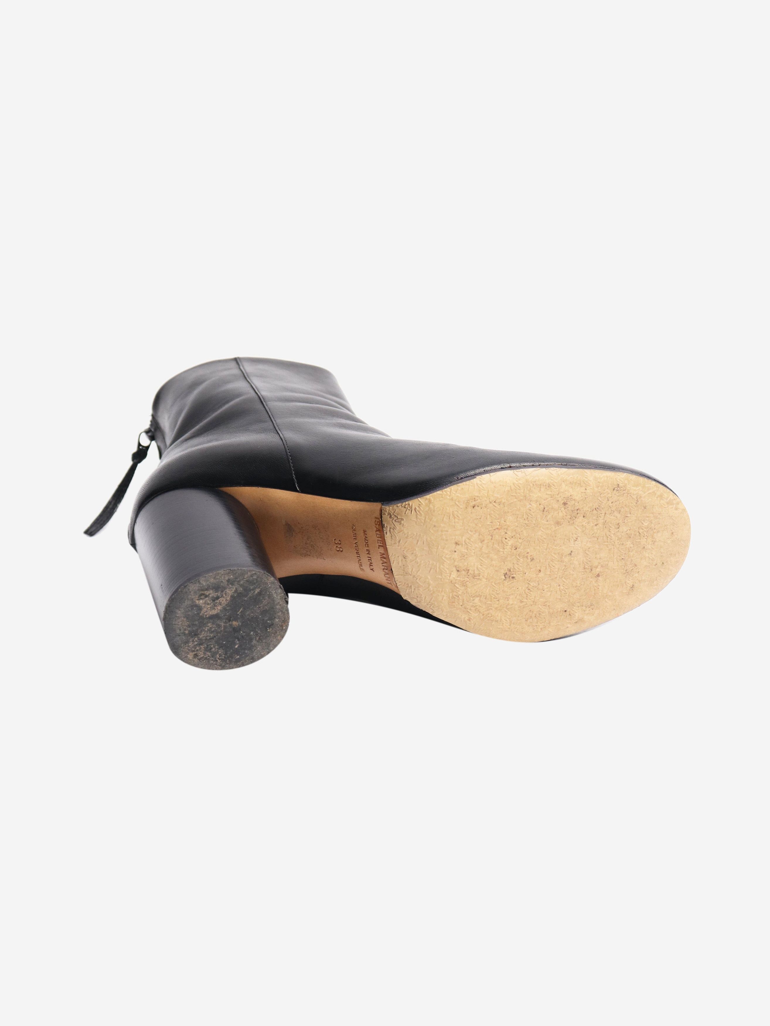 Isabel Marant Black blocked heel leather ankle boots - EU 37 (UK 4) Size US 6 / IT 36 - 6 Thumbnail
