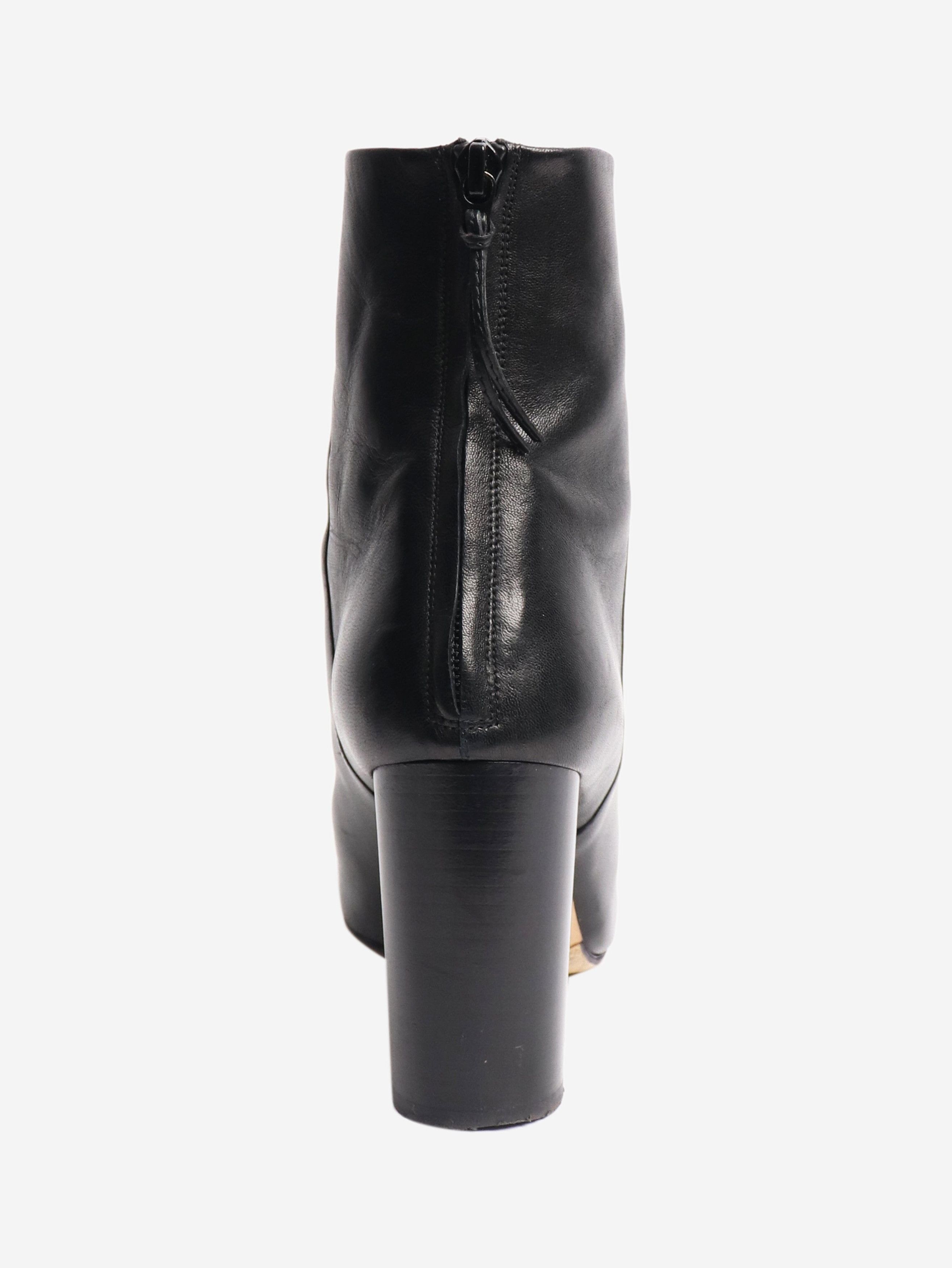 Isabel Marant Black blocked heel leather ankle boots - EU 37 (UK 4) Size US 6 / IT 36 - 4 Thumbnail