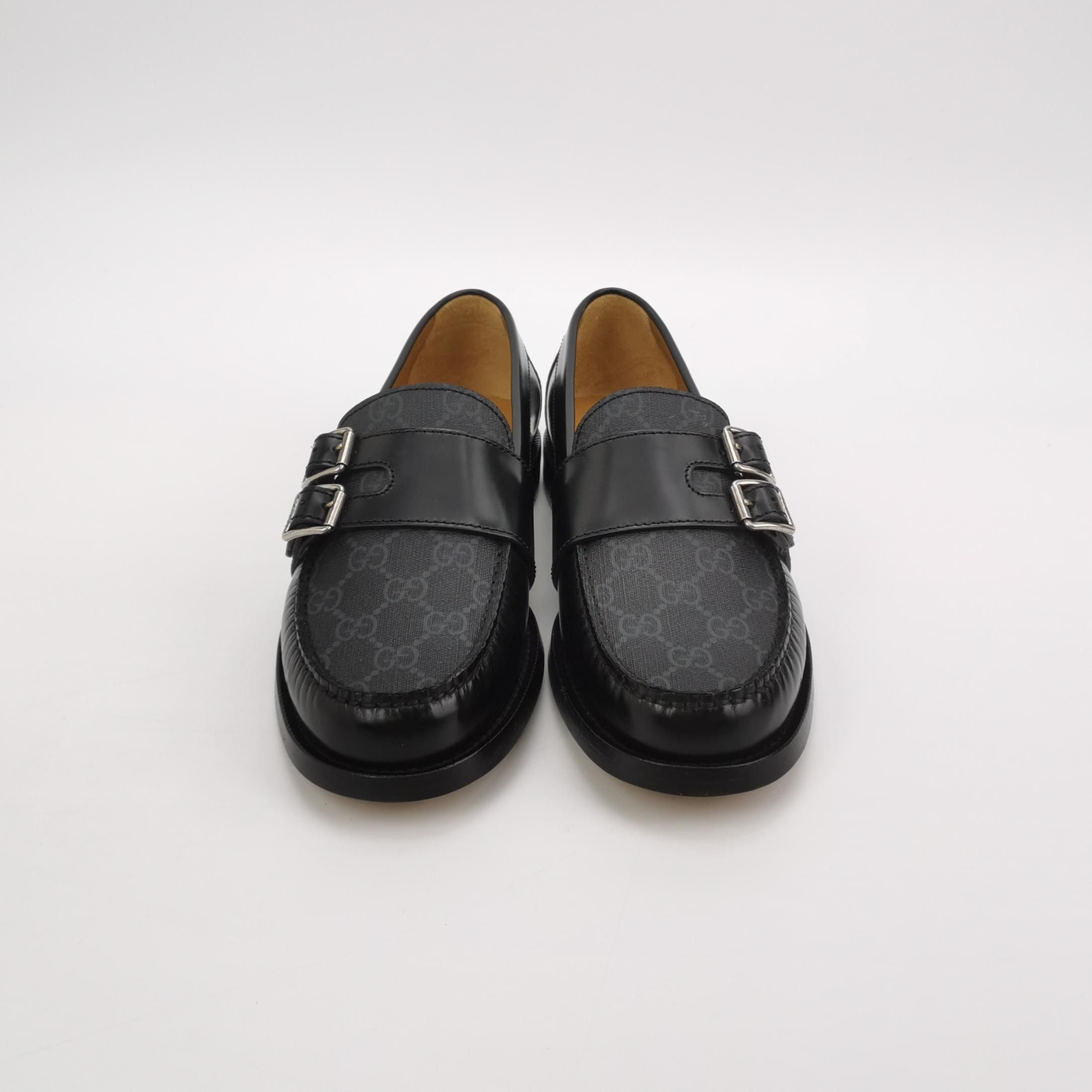 Gucci Gucci Monogram Leather Double Buckle Loafers US 6.5 Size US 6 / EU 39 - 3 Thumbnail