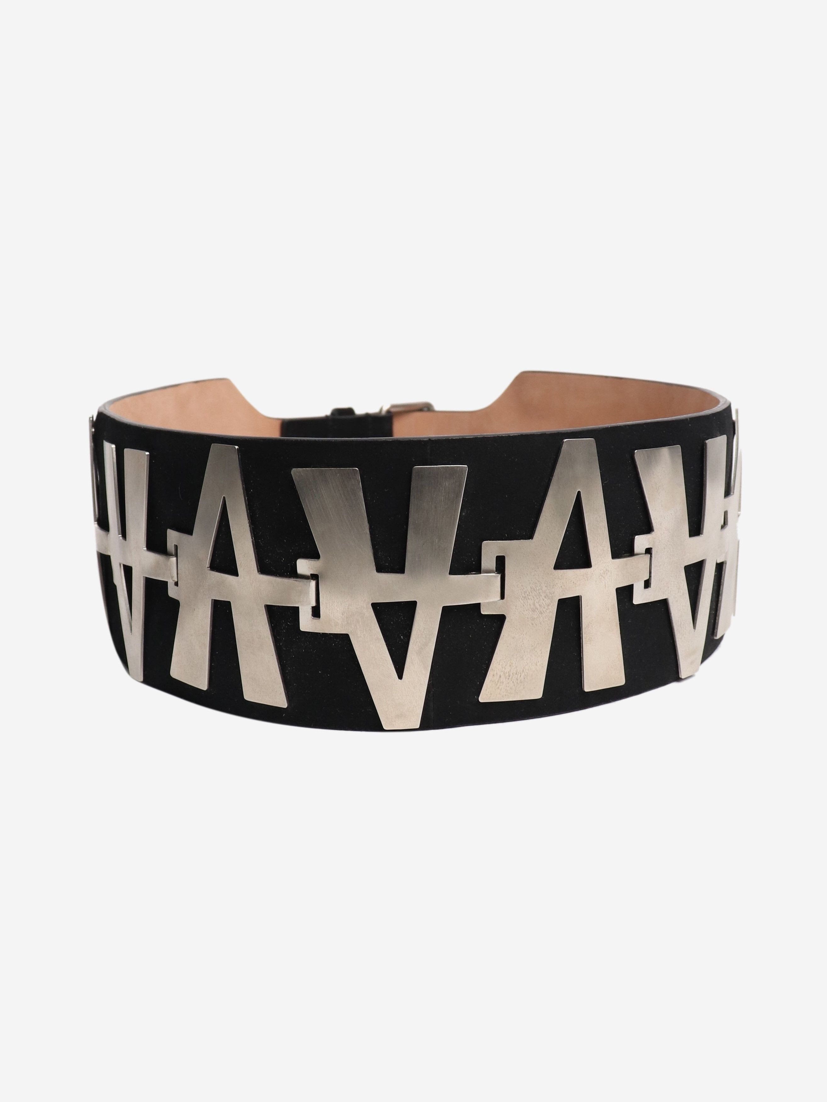 Alaia Black A motif metal and leather wide belt Size ONE SIZE - 5 Thumbnail