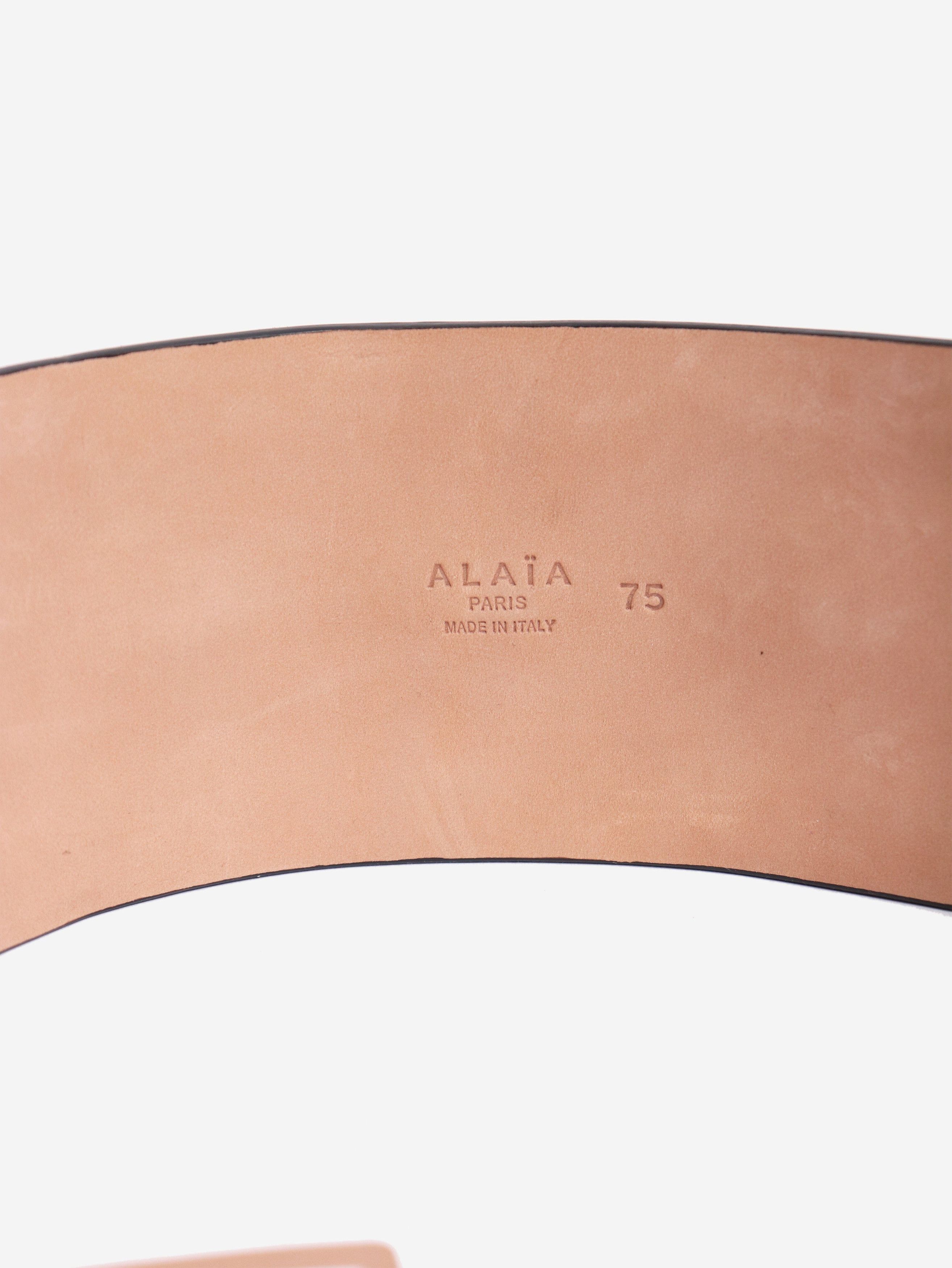 Alaia Black A motif metal and leather wide belt Size ONE SIZE - 4 Thumbnail