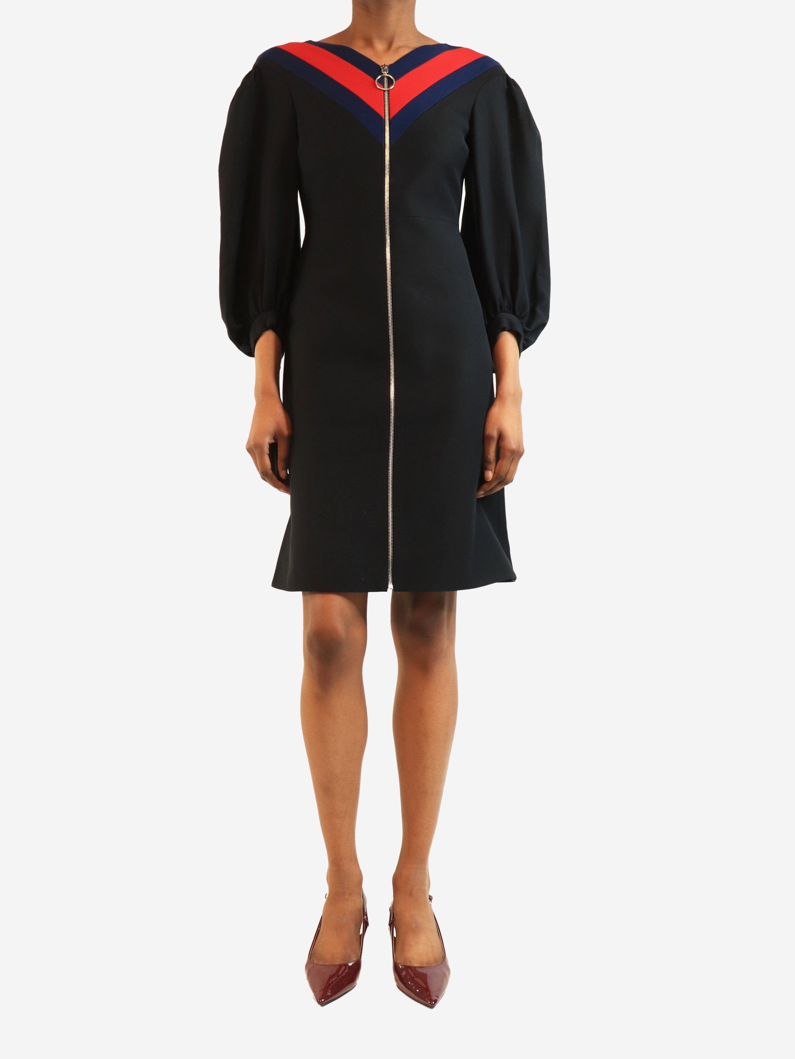 Other Black long-sleeve zip front midi dress - UK 4 Size XS / US 0-2 / IT 36-38 - 2 Thumbnail