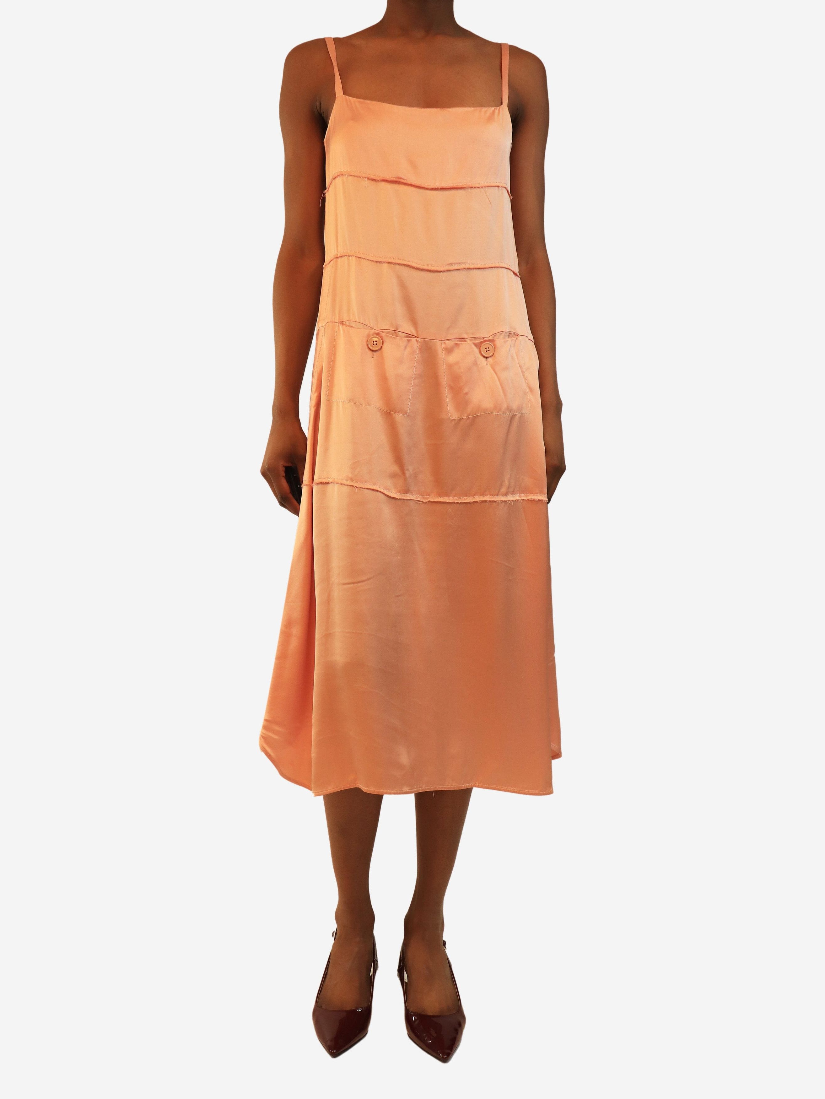 Carven Pale peach satin slip dress - UK 8 Size ONE SIZE - 2 Thumbnail