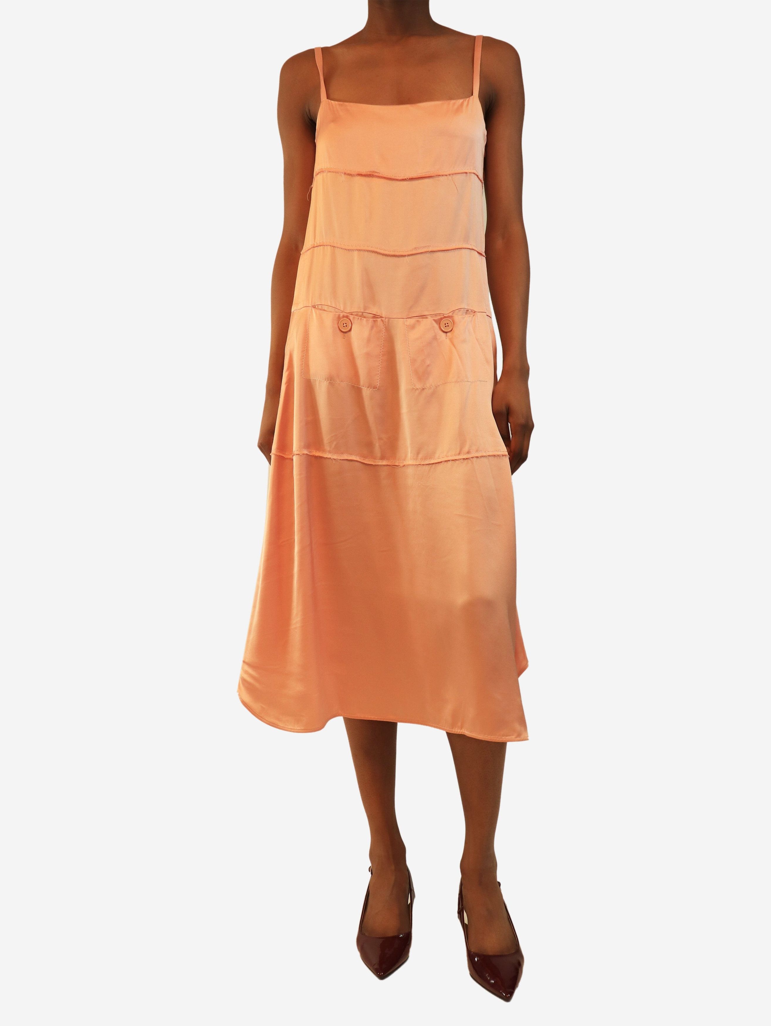 Carven Pale peach satin slip dress - UK 8 Size ONE SIZE - 3 Thumbnail