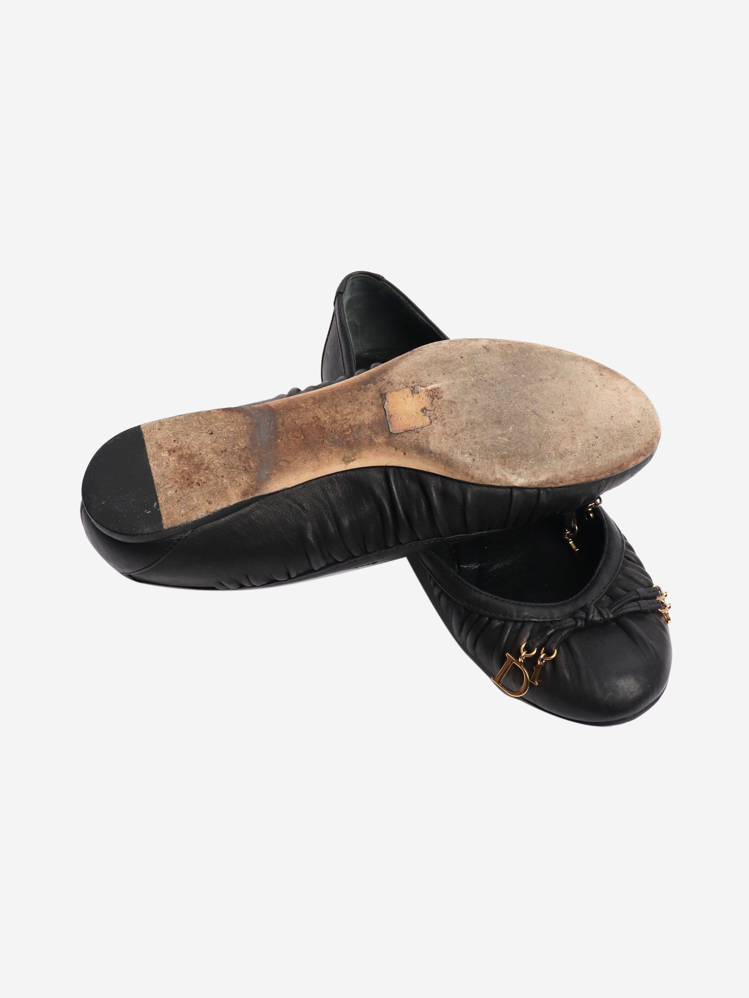 Dior Black leather ballet flats - EU 37 (UK 4) Size US 6.5 / IT 36.5 - 6 Thumbnail