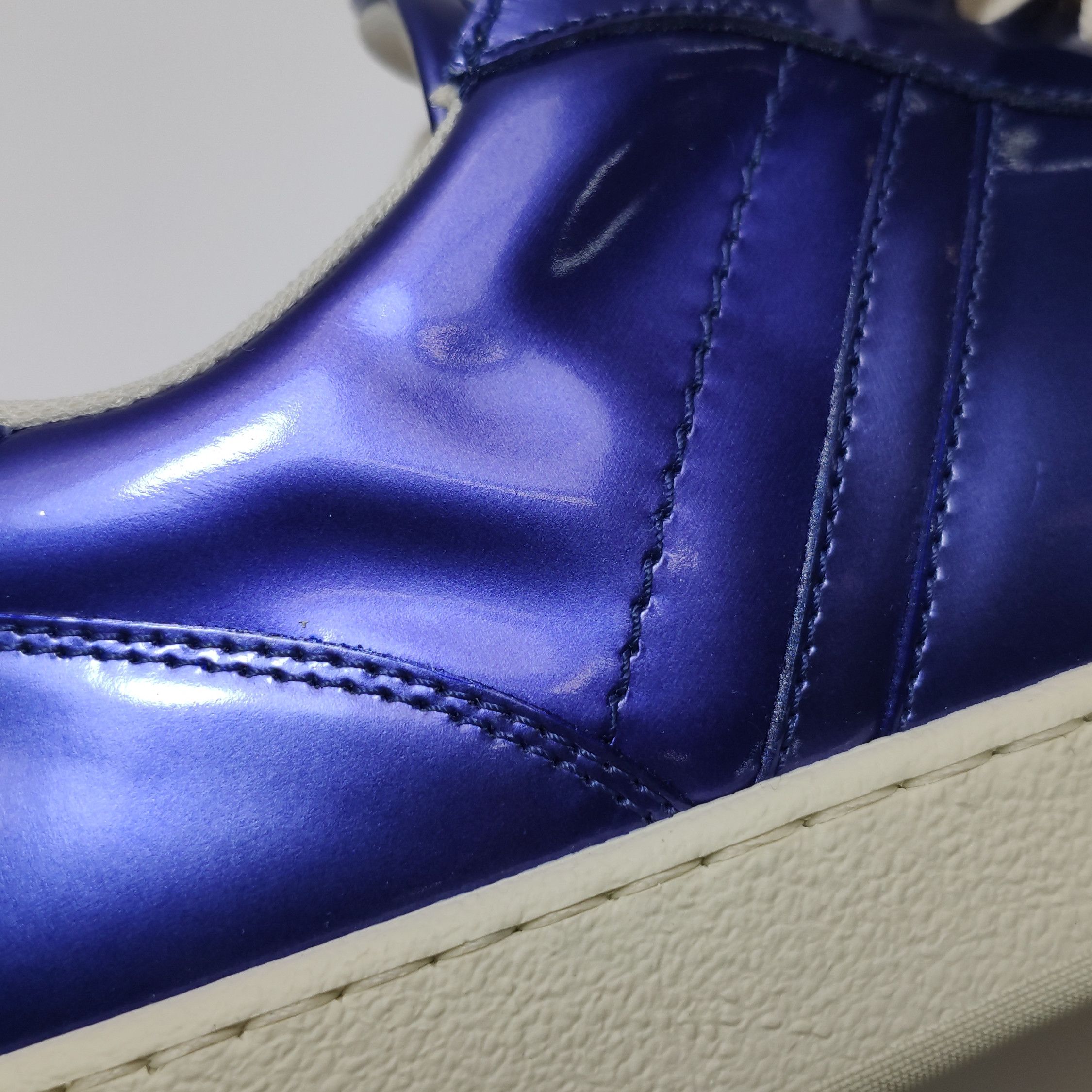 Salvatore Ferragamo Salvatore Ferragamo Metallic Blue Low-Top Sneakers 41.5 Size US 8 / EU 41 - 10 Thumbnail
