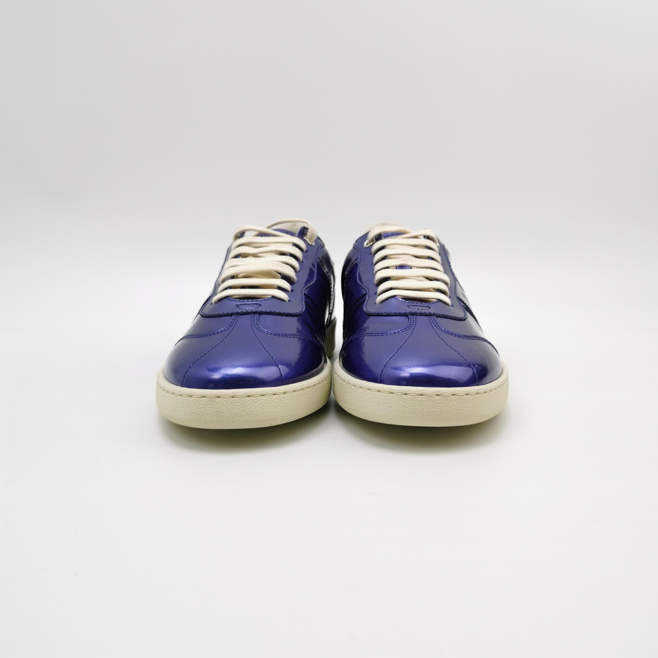 Salvatore Ferragamo Salvatore Ferragamo Metallic Blue Low-Top Sneakers 41.5 Size US 8 / EU 41 - 3 Thumbnail