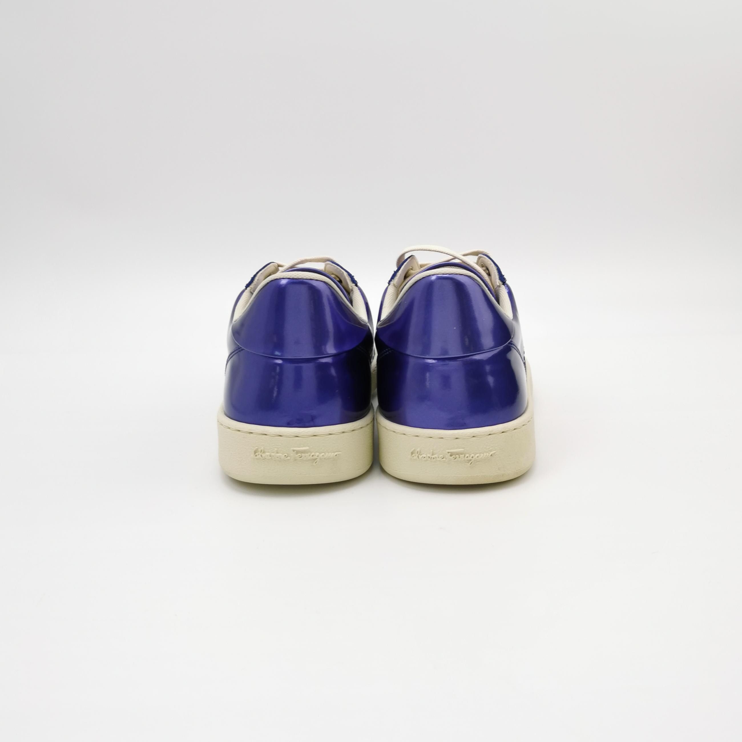 Salvatore Ferragamo Salvatore Ferragamo Metallic Blue Low-Top Sneakers 41.5 Size US 8 / EU 41 - 4 Thumbnail