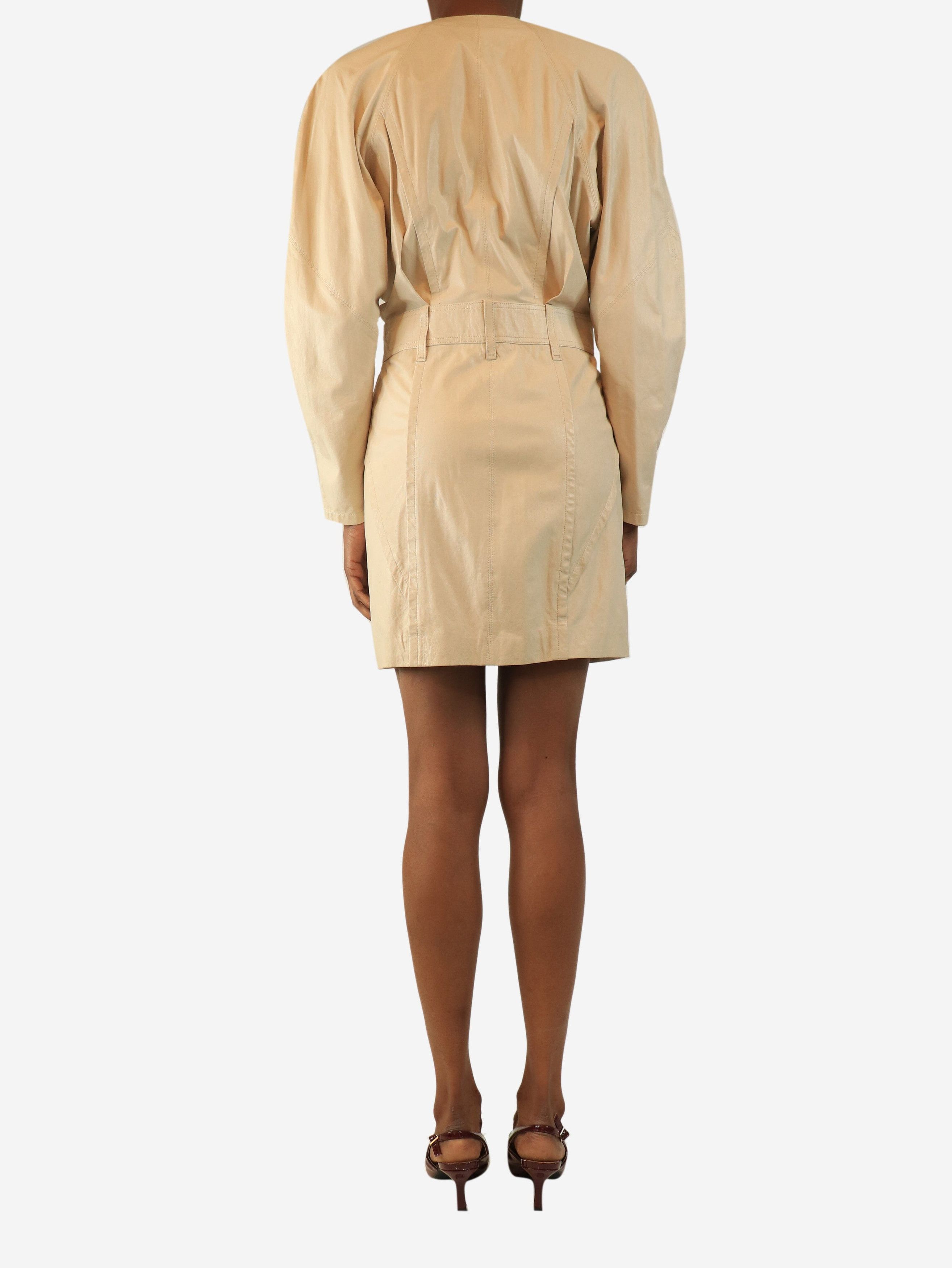 Other Cream leather mini dress - UK 8 Size S / US 4 / IT 40 - 2 Thumbnail