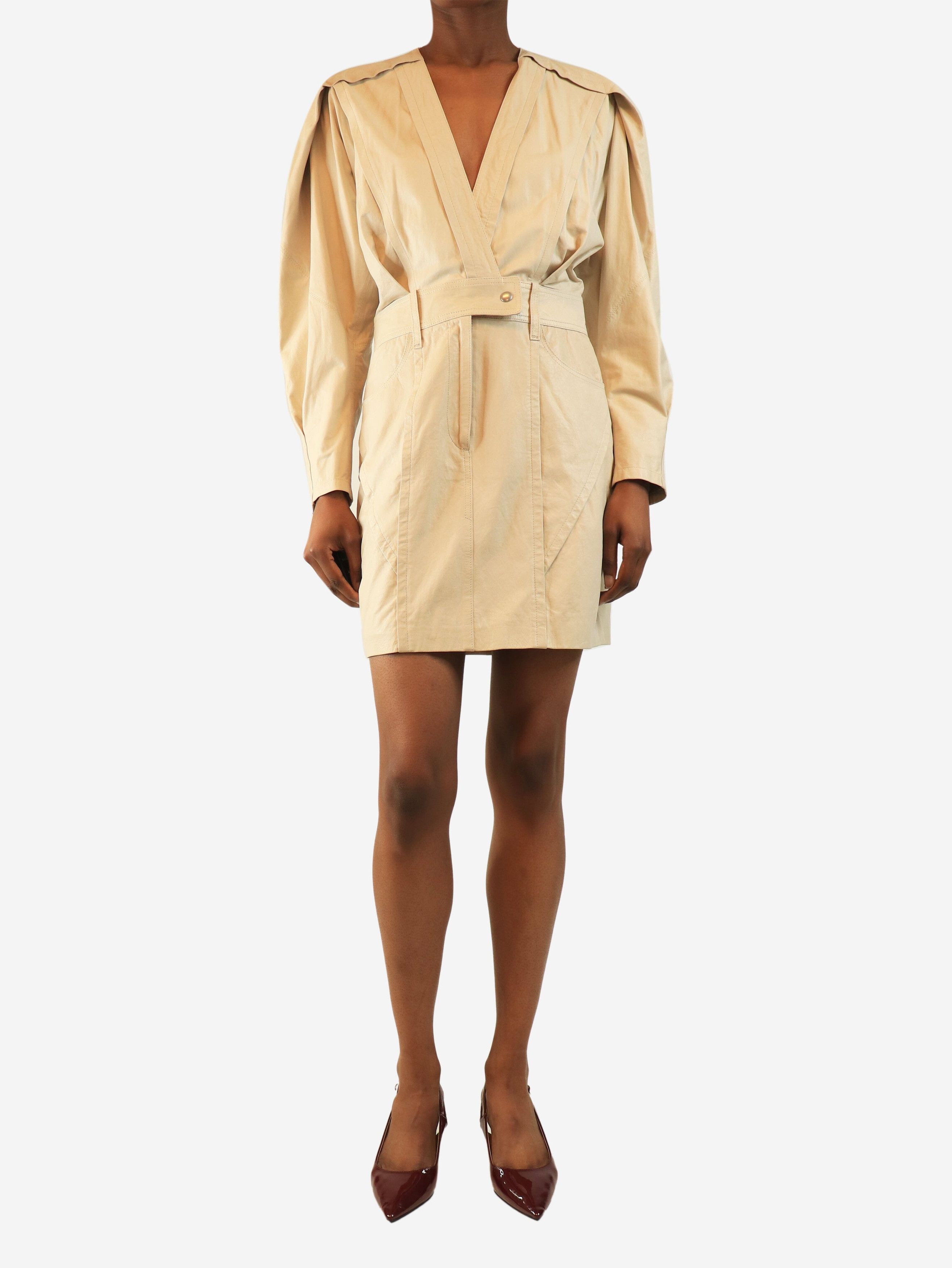 Other Cream leather mini dress - UK 8 Size S / US 4 / IT 40 - 3 Thumbnail