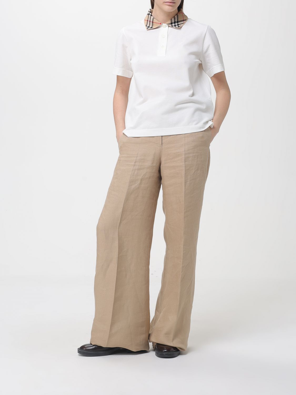 Burberry Burberry Polo Shirt Woman White Size L / US 10 / IT 46 - 2 Thumbnail