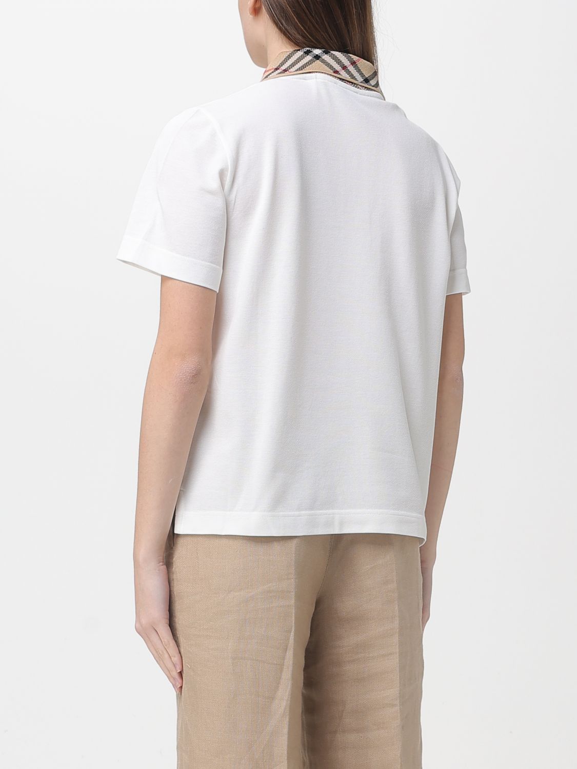 Burberry Burberry Polo Shirt Woman White Size L / US 10 / IT 46 - 3 Thumbnail