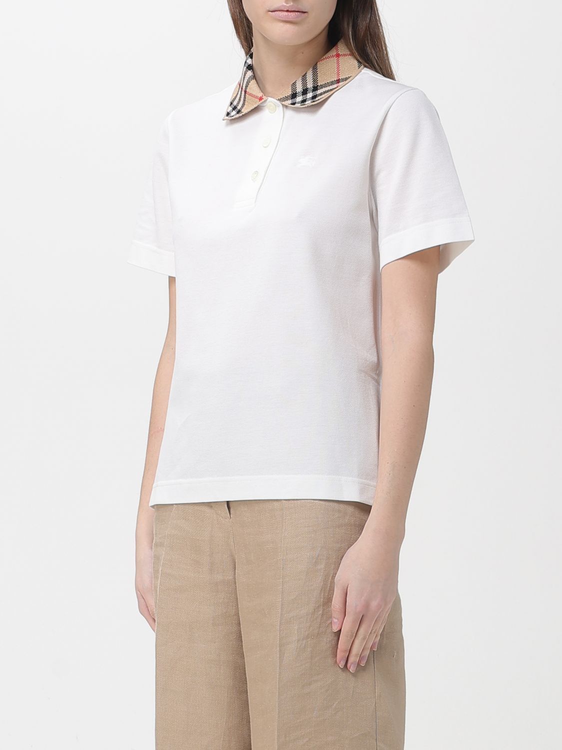 Burberry Burberry Polo Shirt Woman White Size L / US 10 / IT 46 - 4 Thumbnail