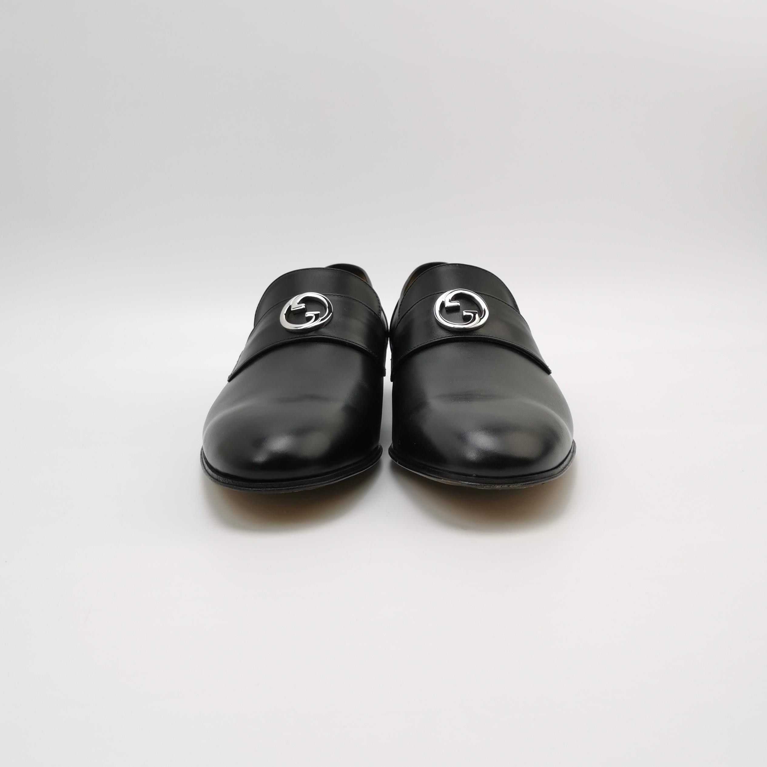 Gucci Gucci Interlocking G Leather Loafers 10.5 Size US 11 / EU 44 - 3 Thumbnail