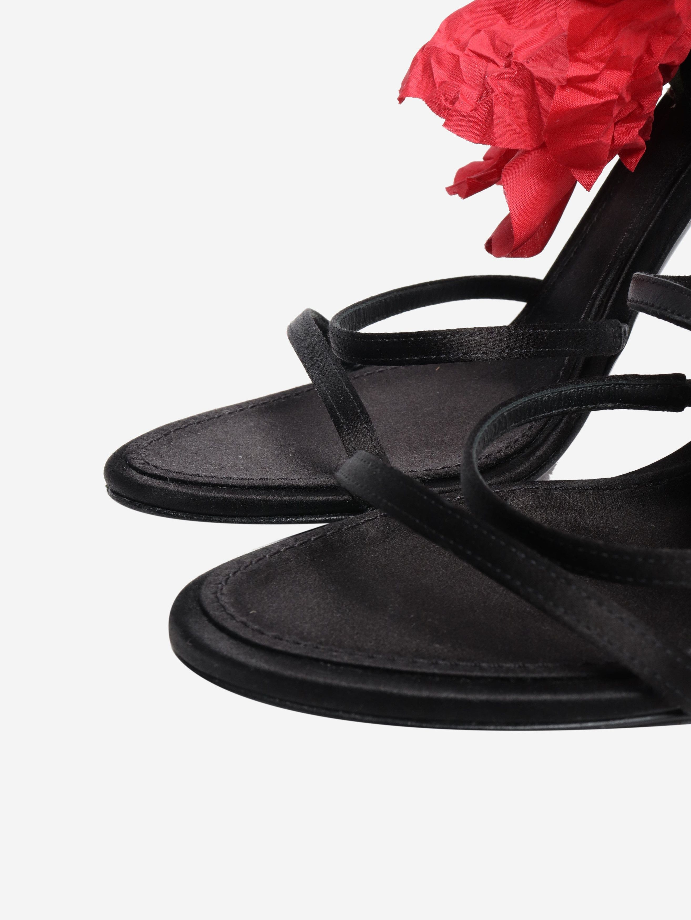 Other Black flower detail satin heels - EU 38 Size US 7.5 / IT 37.5 - 5 Thumbnail