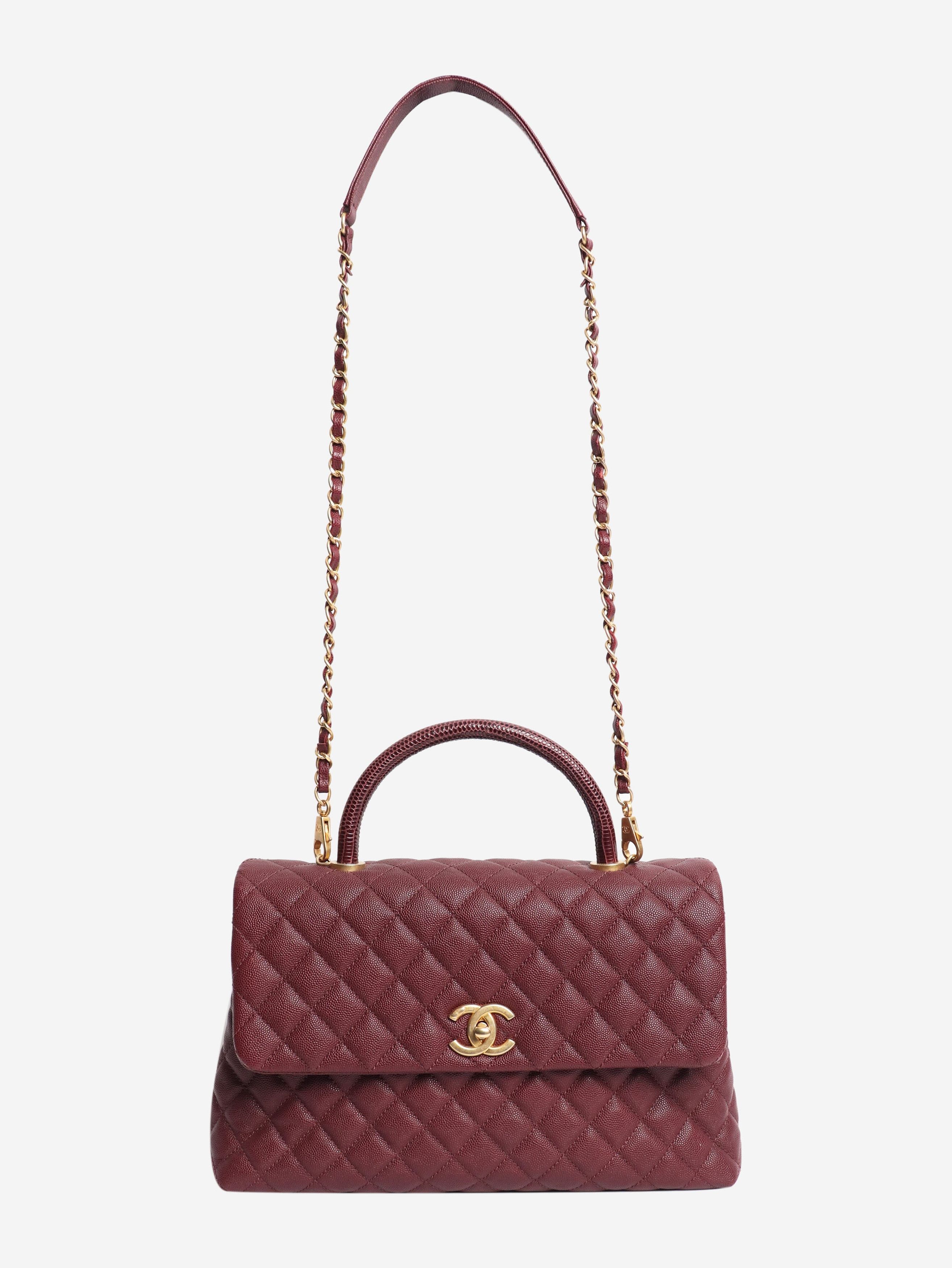 Chanel Maroon 2017 caviar leather quilted Coco Handle bag Size ONE SIZE - 2 Thumbnail